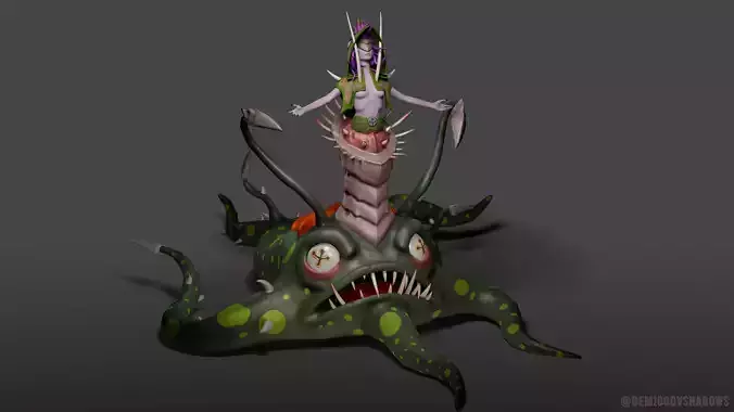 Queen Of Toads Stylized 3D Character