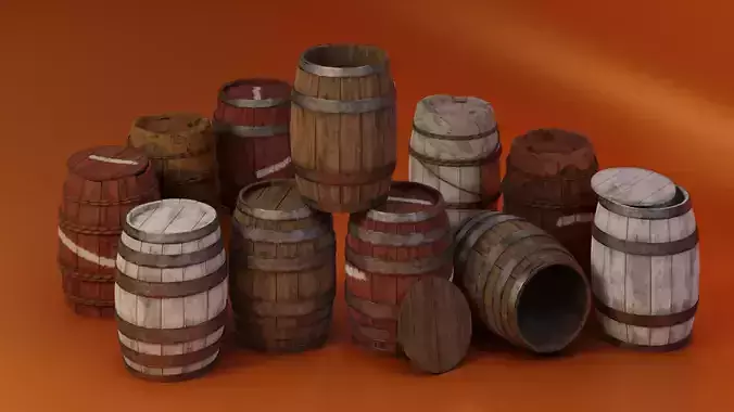 Medieval Wooden Barrels
