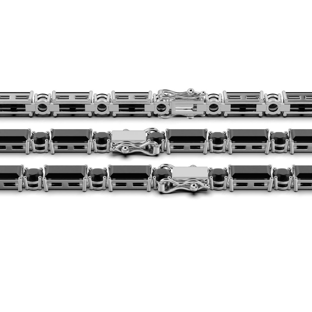 Tennic Braclet Round  Baguette 3D print model_7