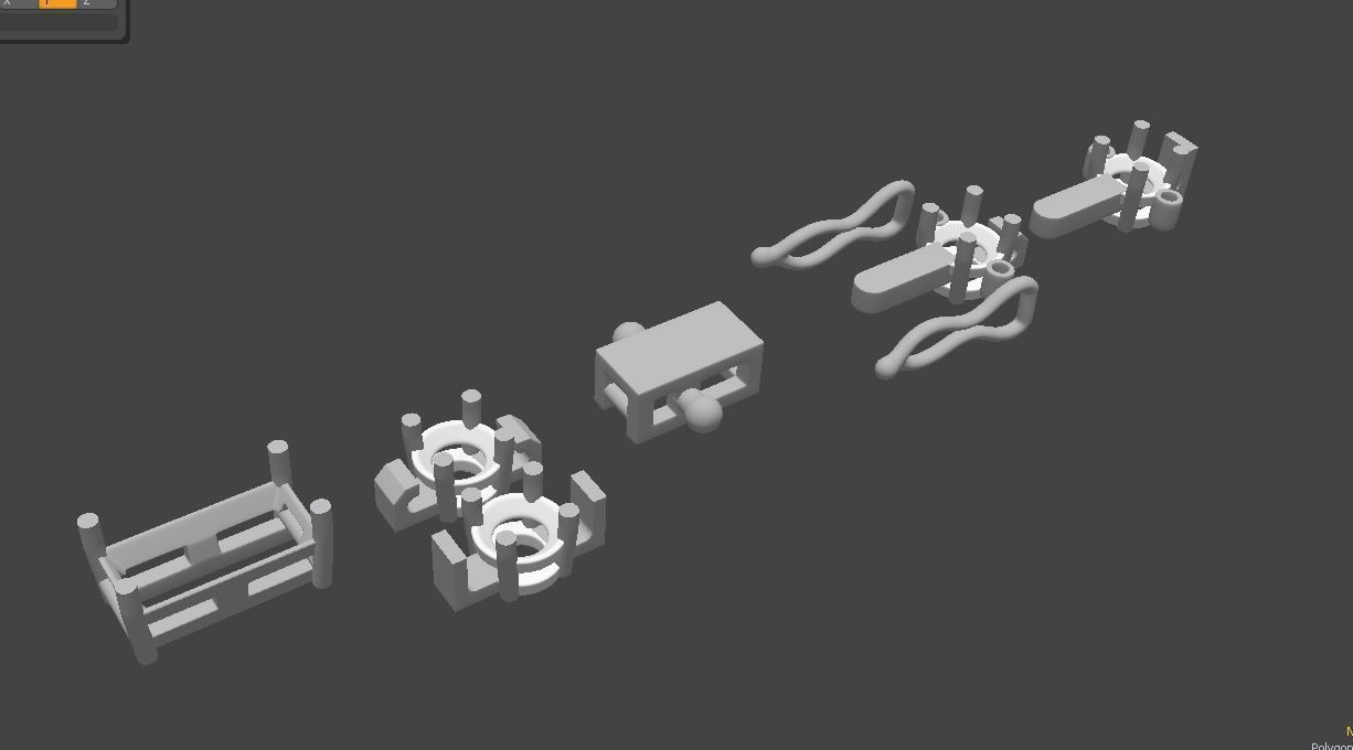 Tennic Braclet Round  Baguette 3D print model_14