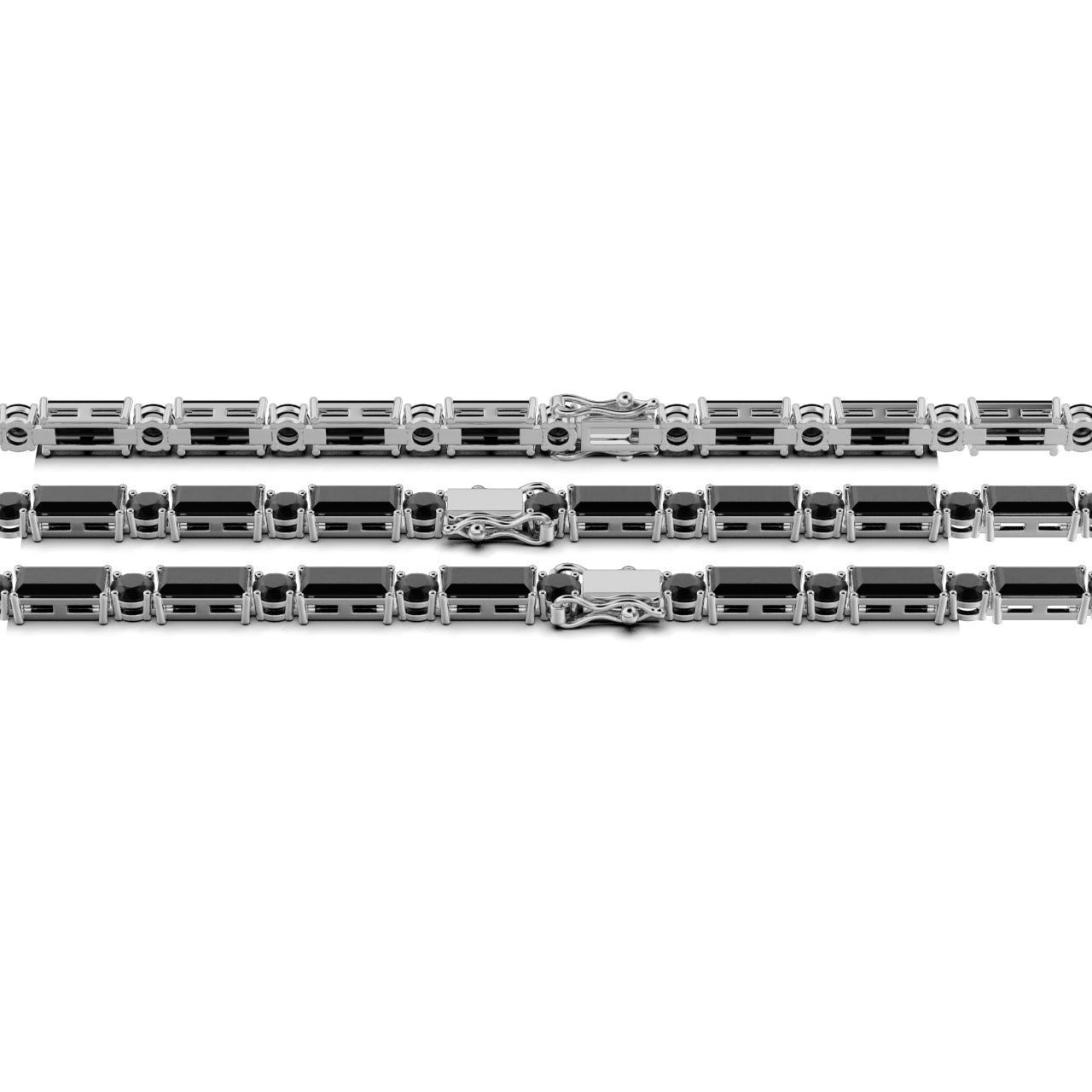 Tennic Braclet Round  Baguette 3D print model_10