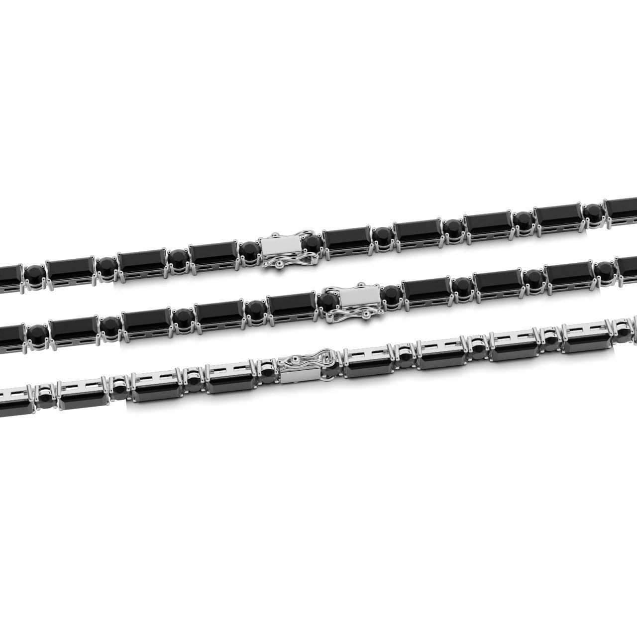 Tennic Braclet Round  Baguette 3D print model_2