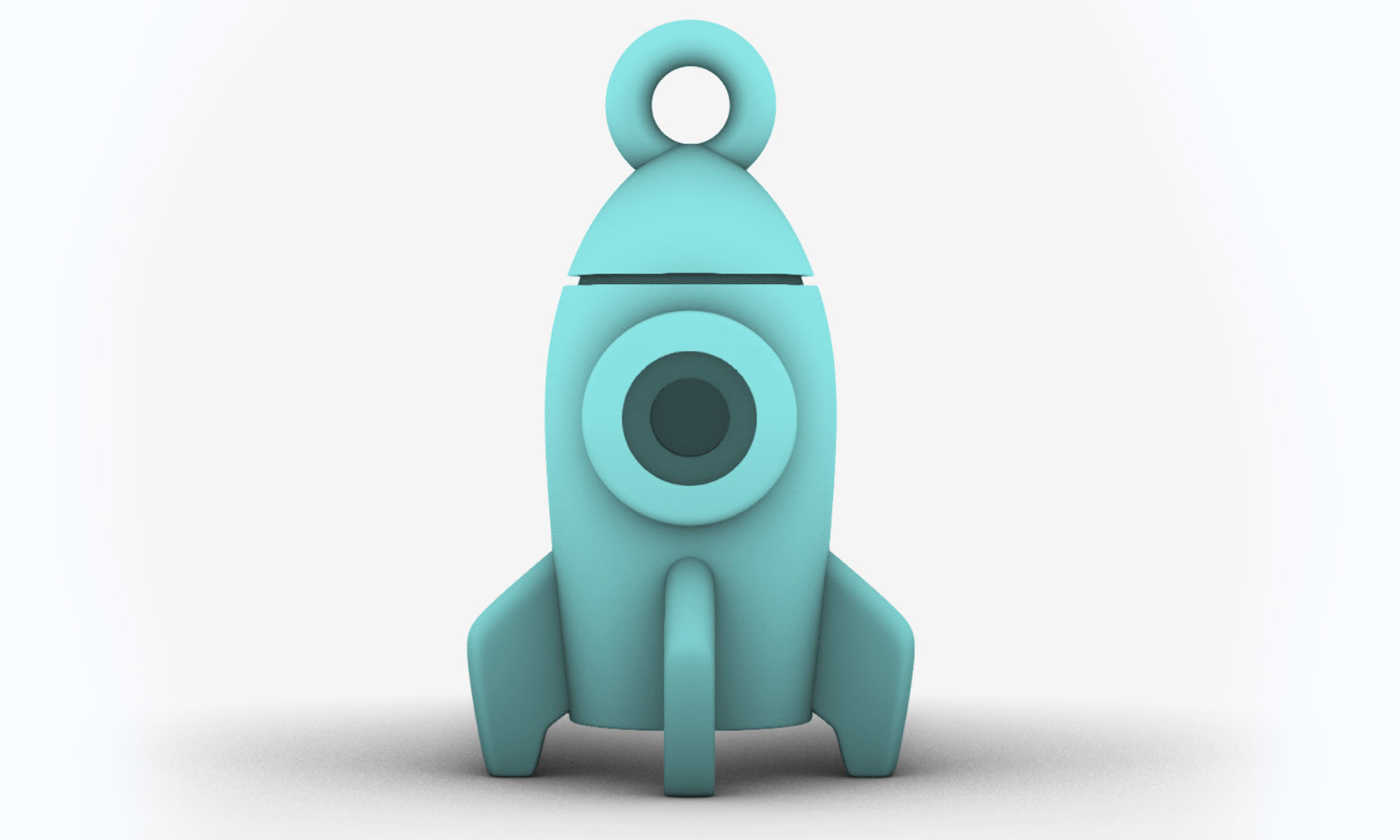 Rocket Charm With Diamond - Pendant for Bracelet 3D print model_8