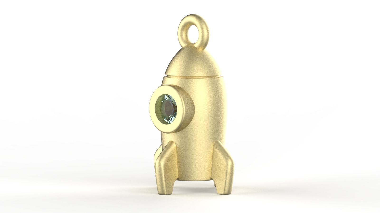 Rocket Charm With Diamond - Pendant for Bracelet 3D print model_5