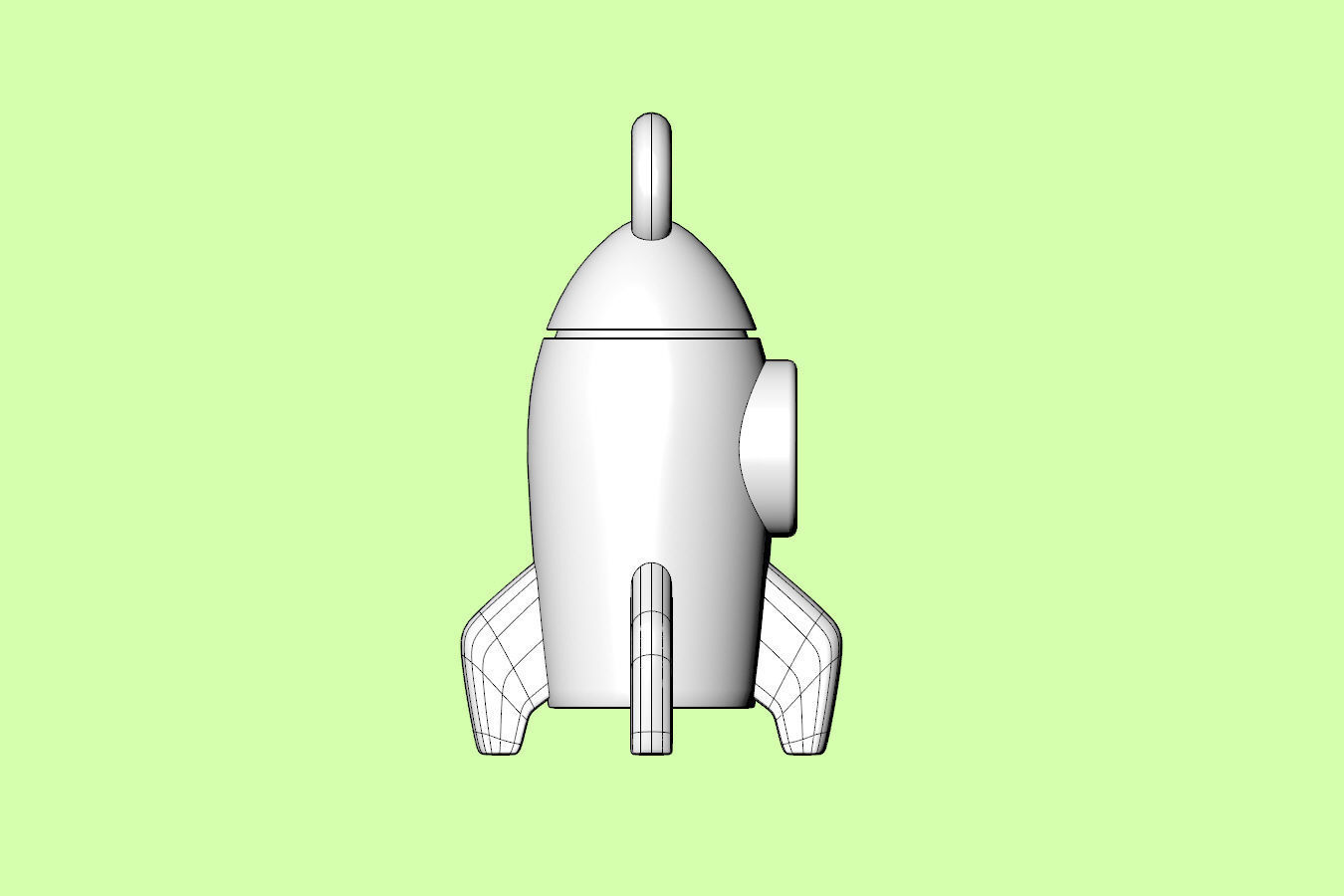 Rocket Charm With Diamond - Pendant for Bracelet 3D print model_17