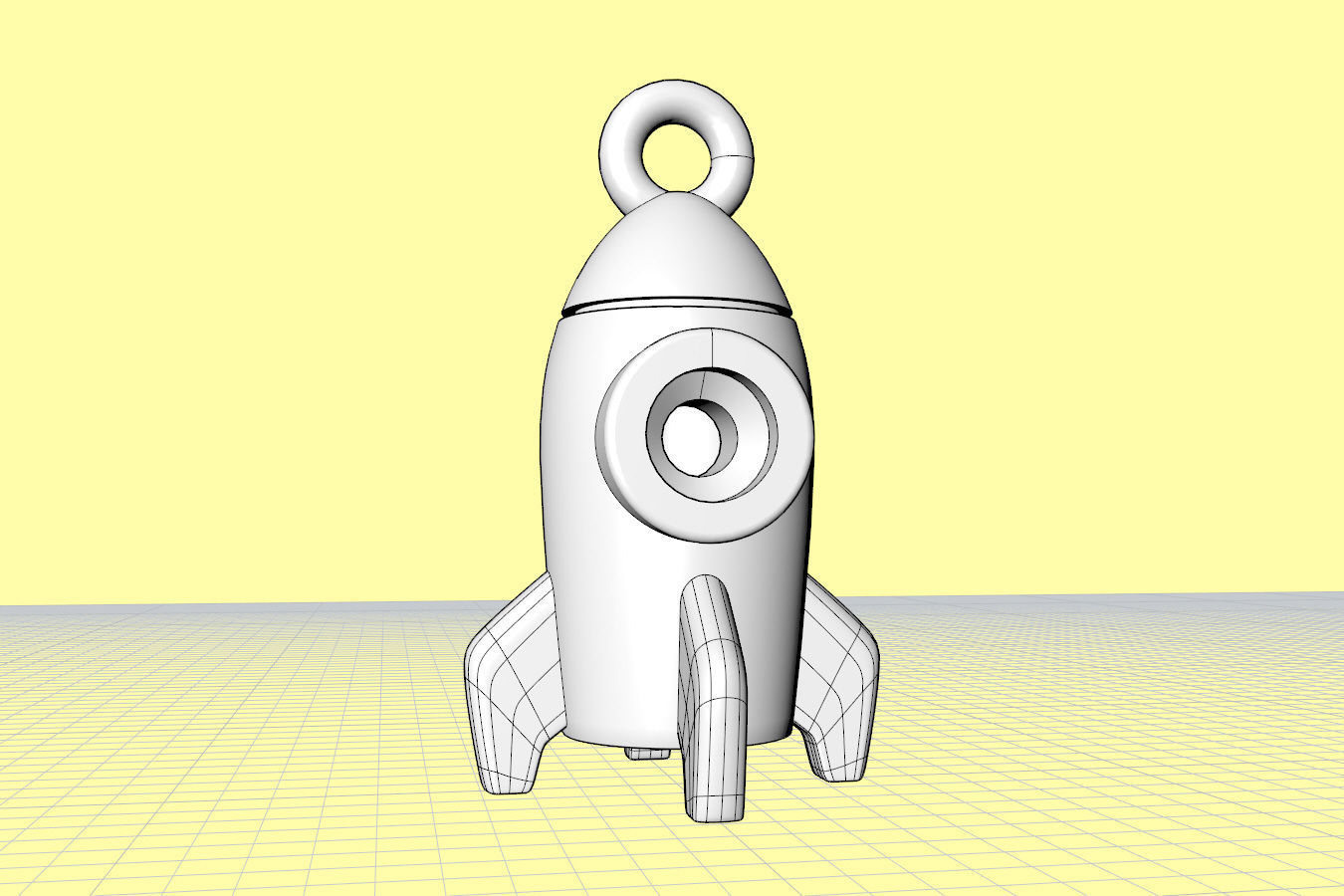 Rocket Charm With Diamond - Pendant for Bracelet 3D print model_18
