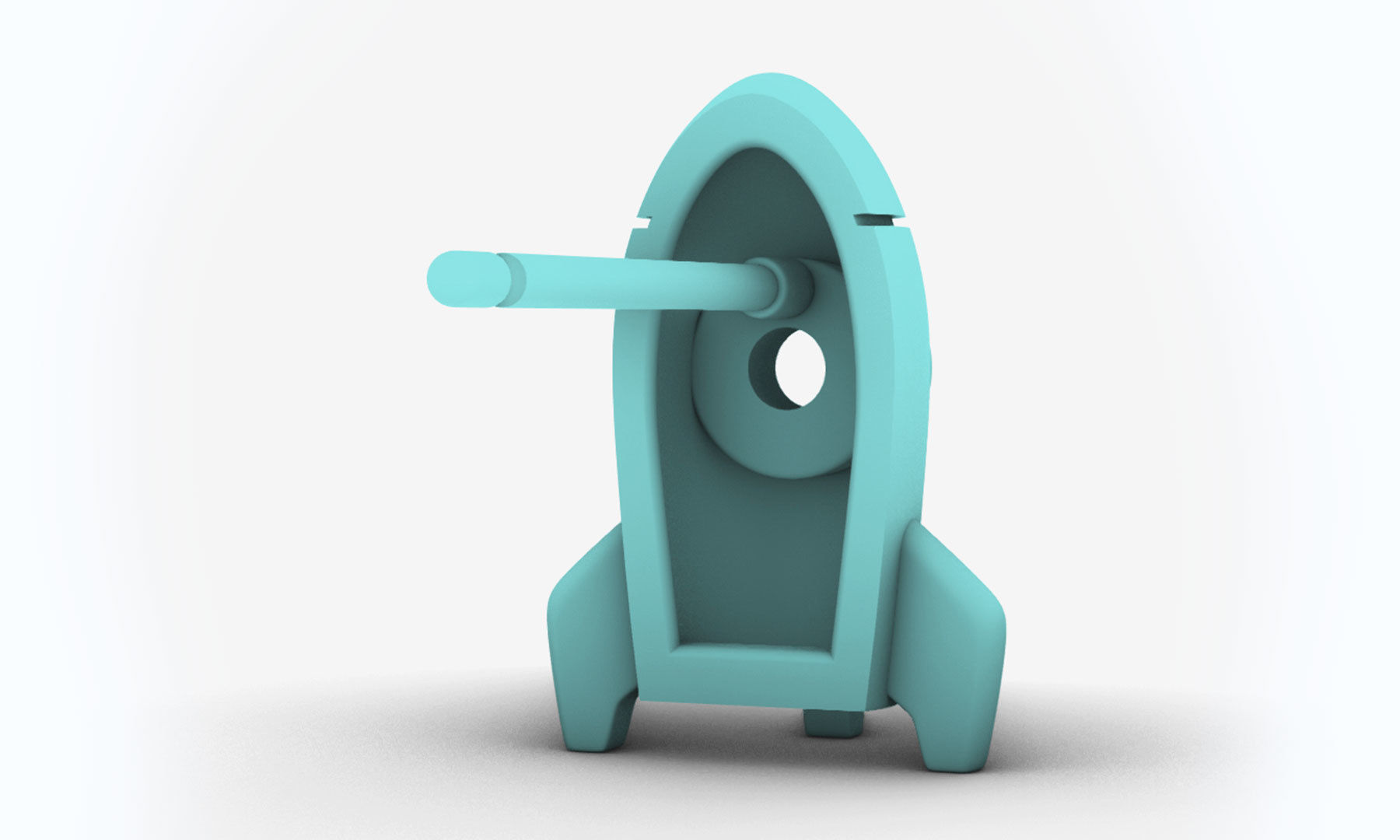 Rocket Charm With Diamond - Pendant for Bracelet 3D print model_14