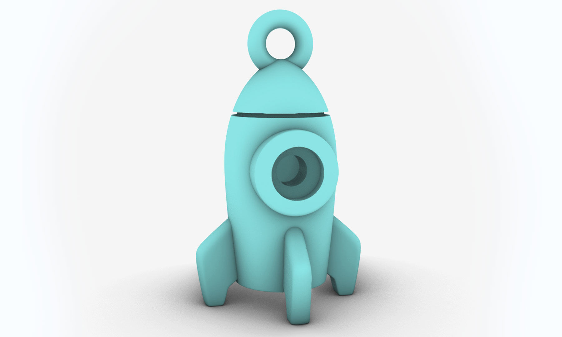 Rocket Charm With Diamond - Pendant for Bracelet 3D print model_9