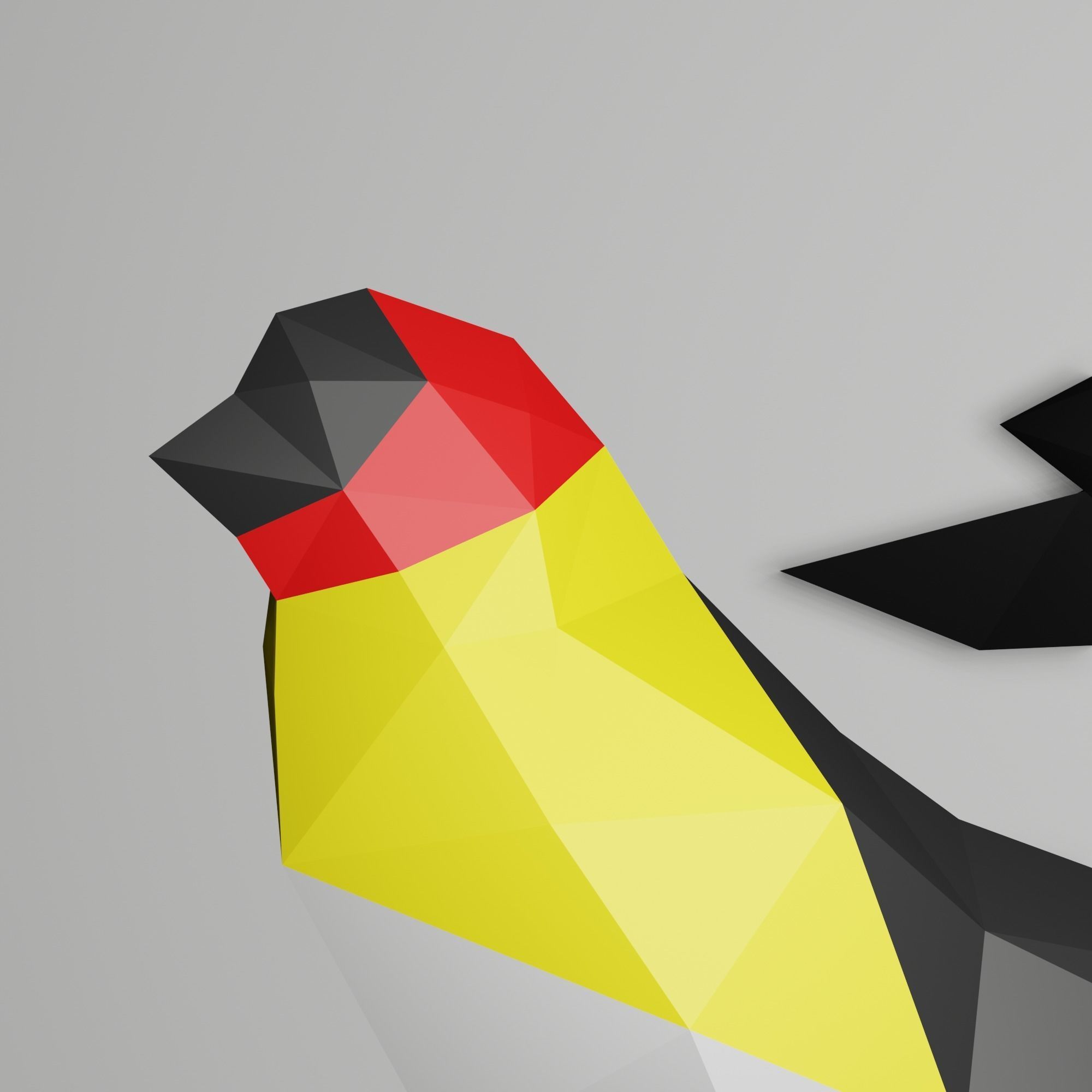 Low Poly Bird 3D model polygonal birds Low-poly 3D model_2