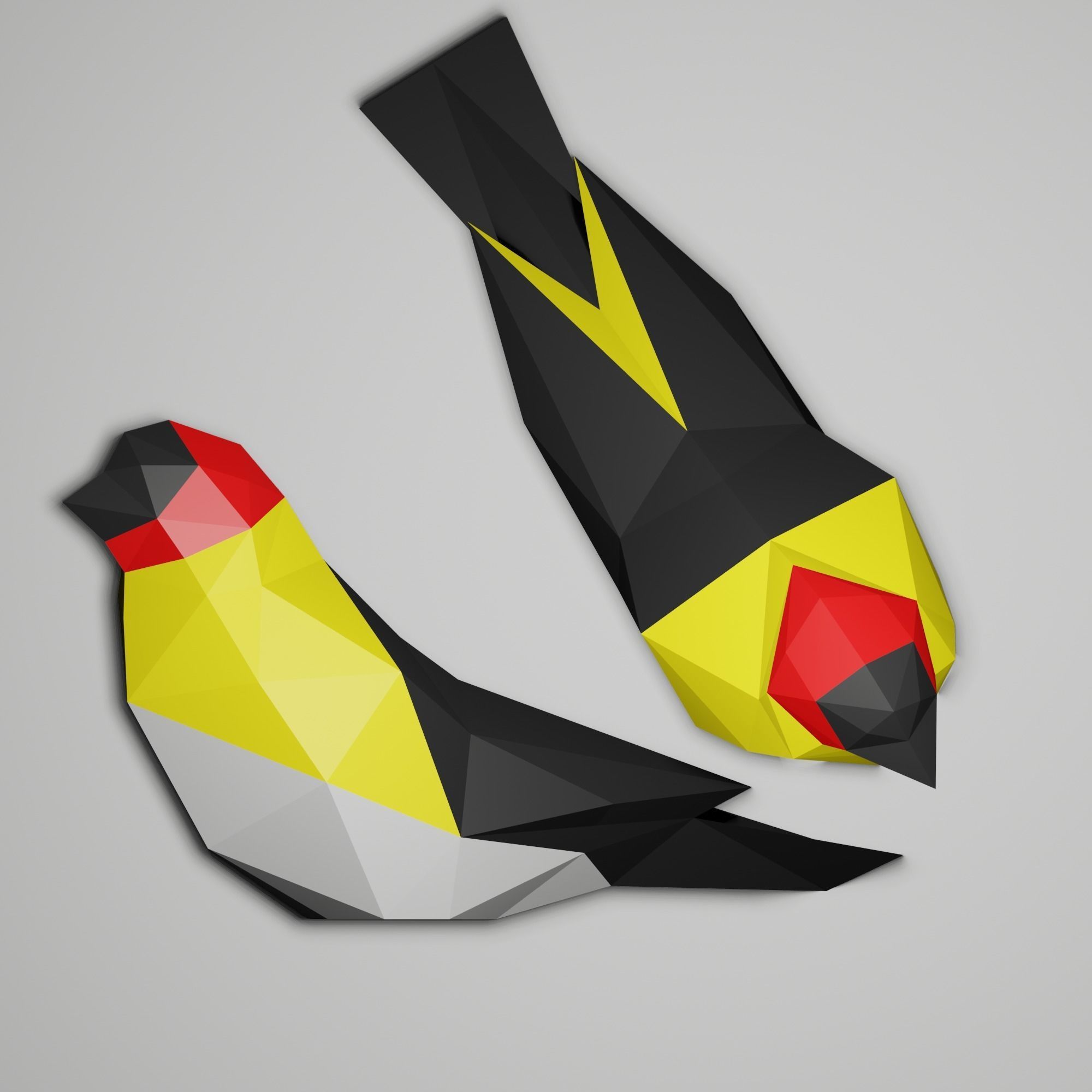 Low Poly Bird 3D model polygonal birds Low-poly 3D model_4