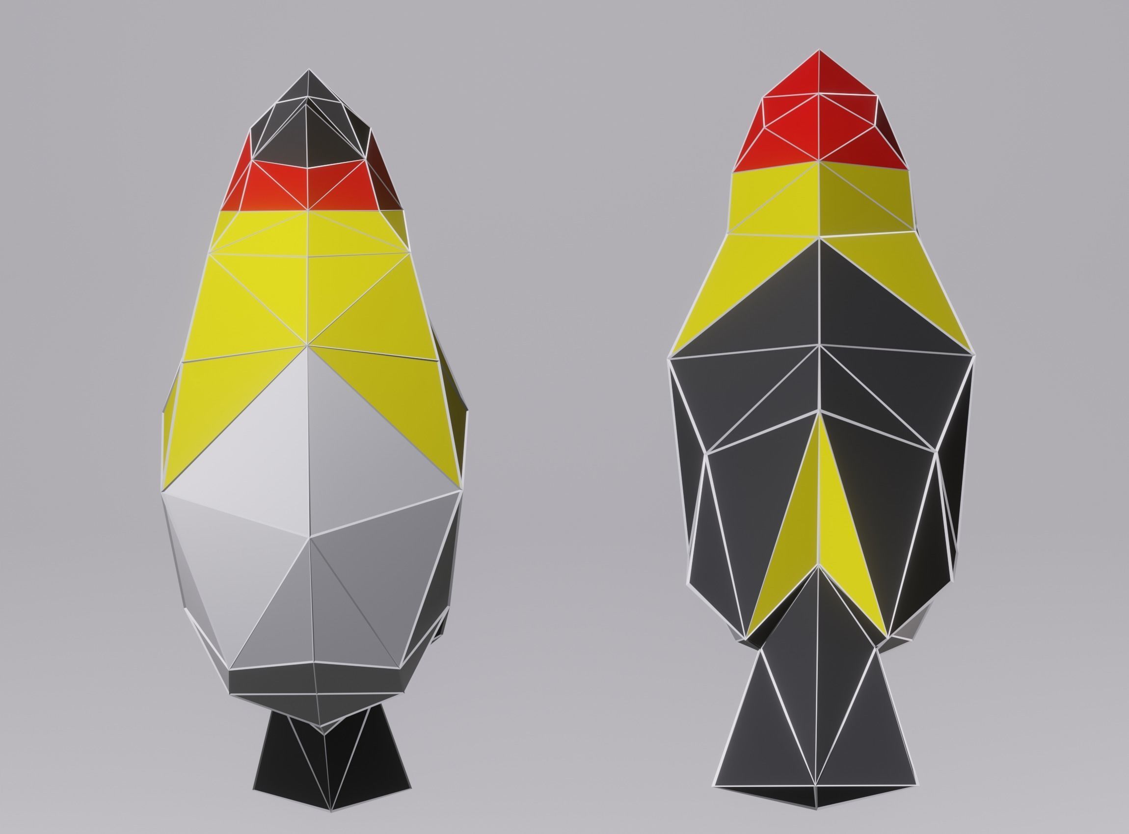 Low Poly Bird 3D model polygonal birds Low-poly 3D model_3