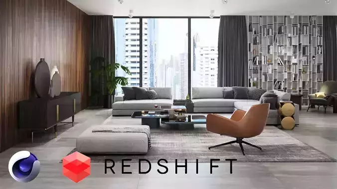 Apartment Scene for Cinema 4D and Redshift 3D model