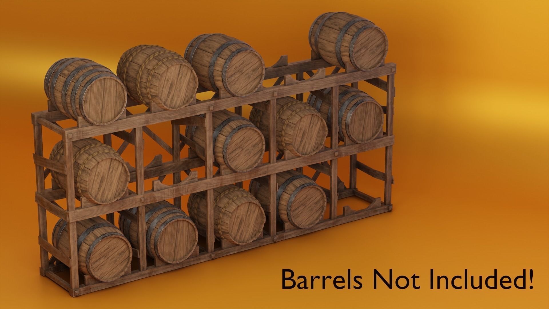 Medieval Barrel Racks Low-poly 3D model_5