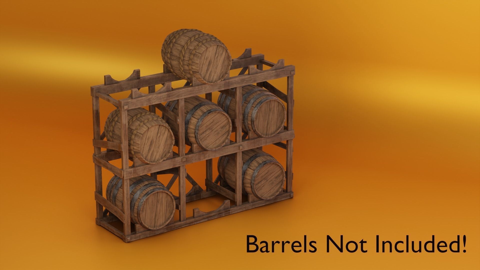 Medieval Barrel Racks Low-poly 3D model_3