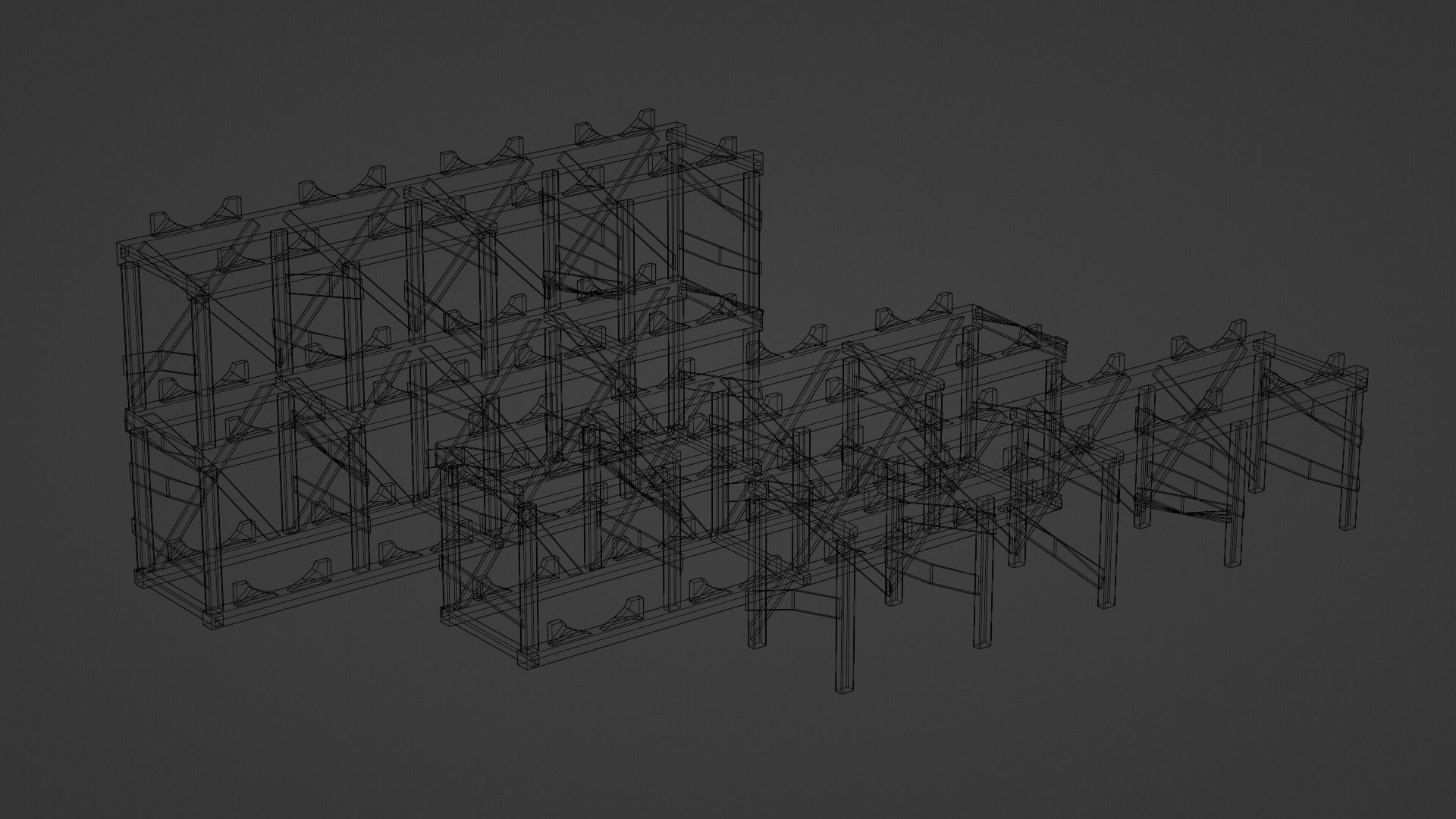 Medieval Barrel Racks Low-poly 3D model_11