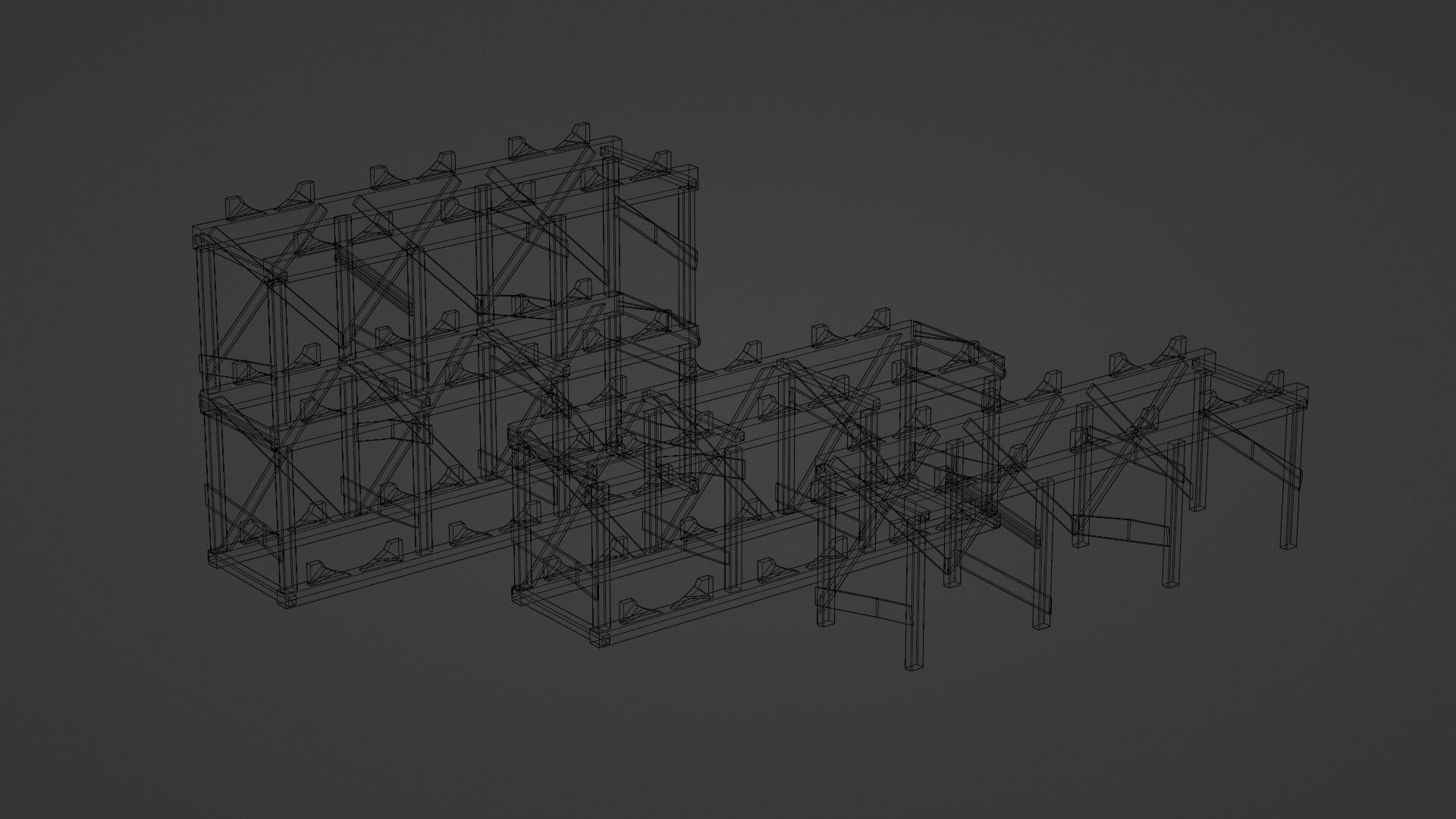 Medieval Barrel Racks Low-poly 3D model_8