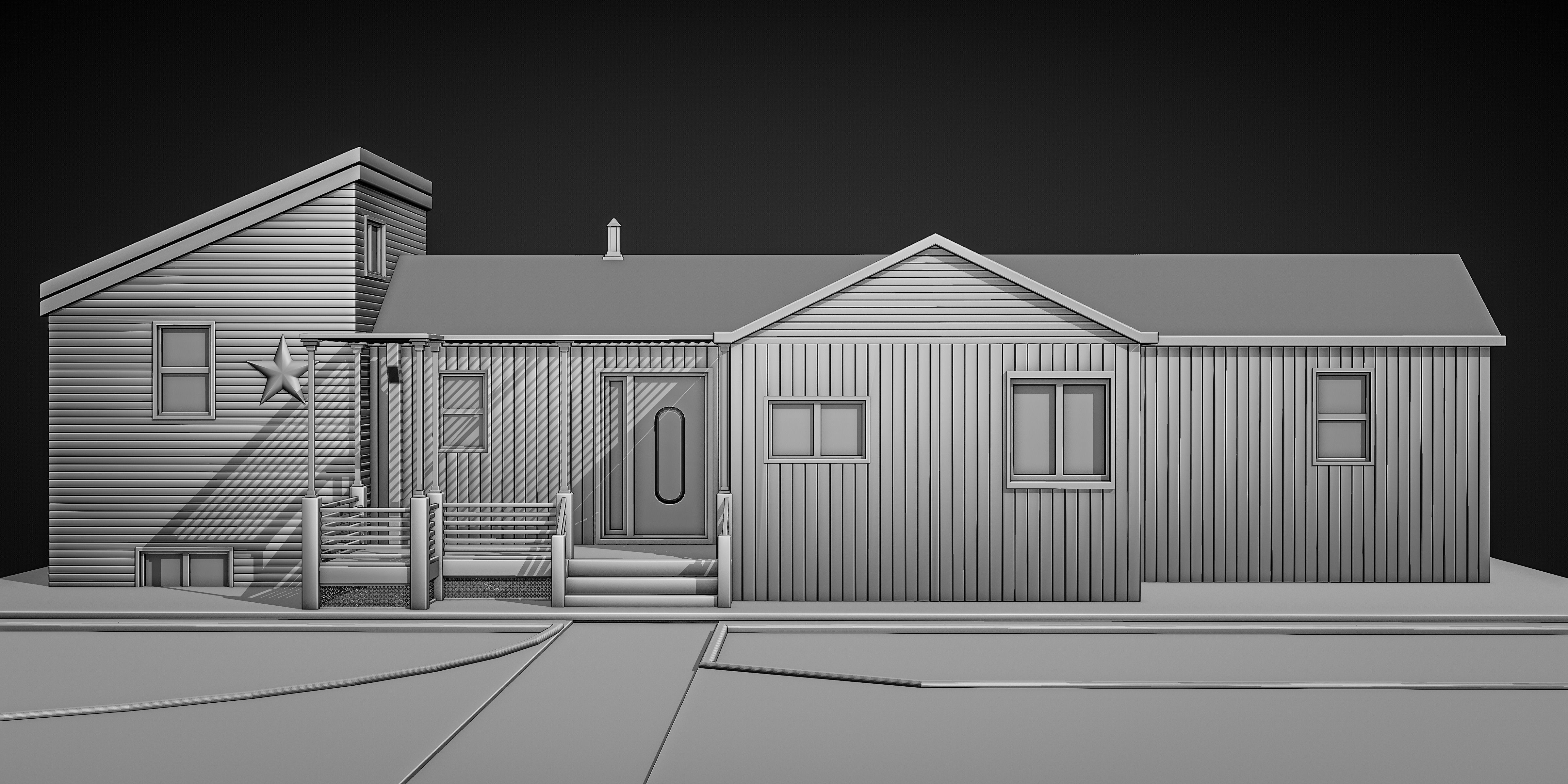 3D model Wood house model Medieval Christmas VR / AR / lowpoly CGTrader