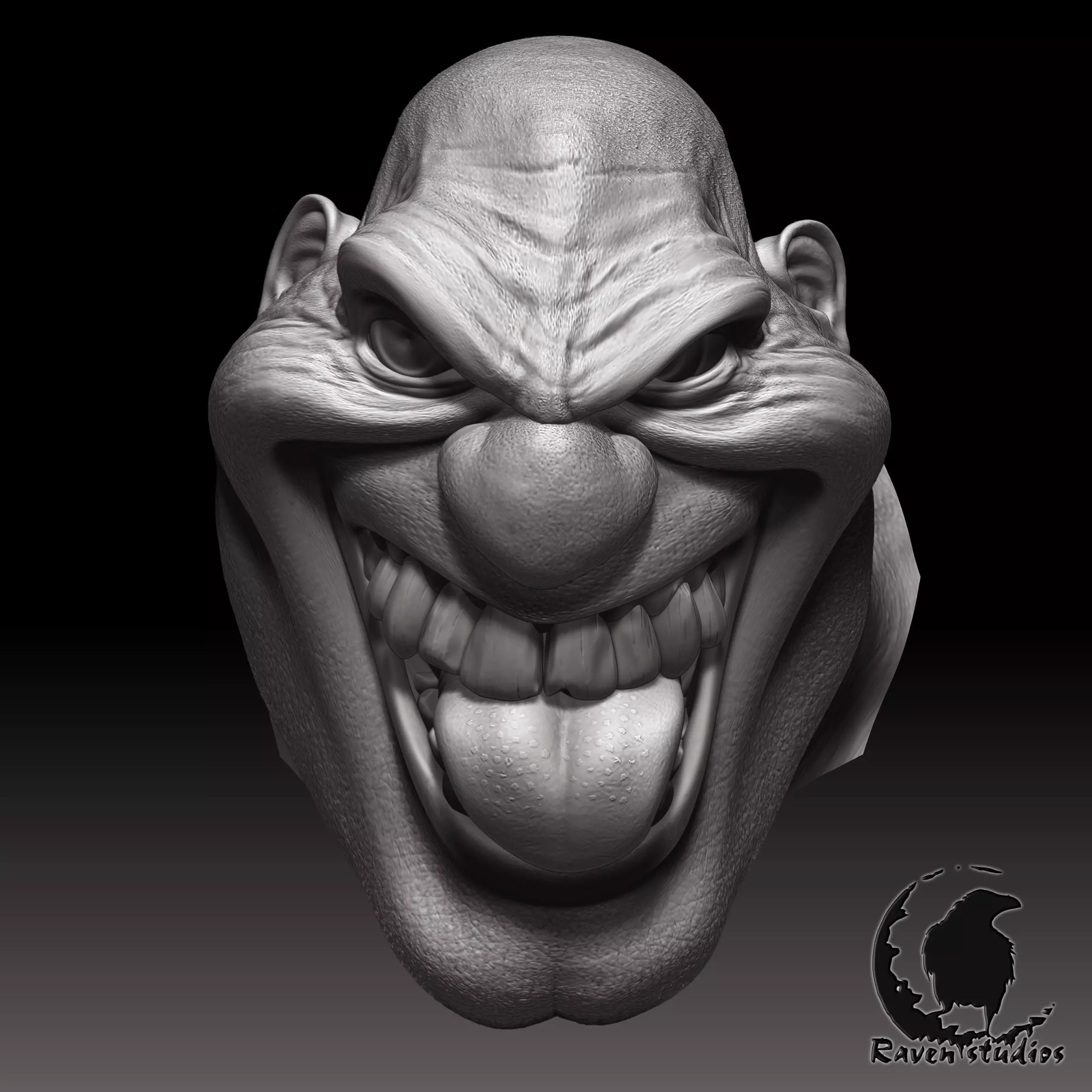 HD HEAD CRAZY HEAD 3D print model