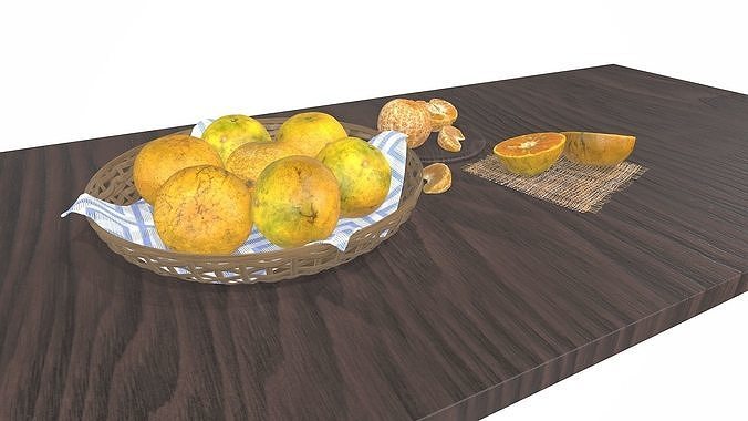 Oranges full set Low-poly 3D model 3