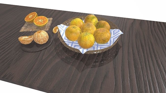Oranges full set Low-poly 3D model 7