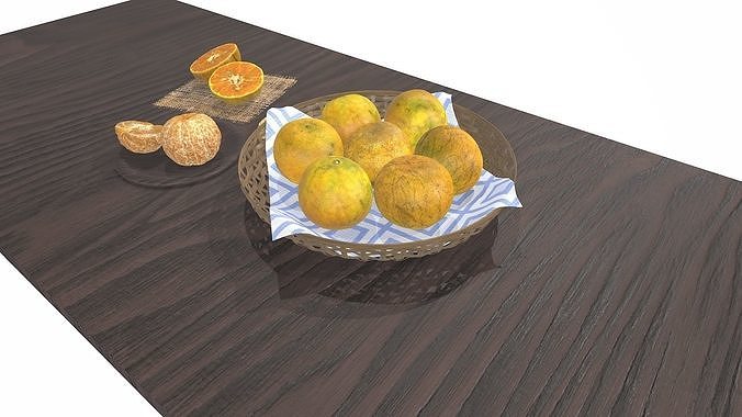Oranges full set Low-poly 3D model 6