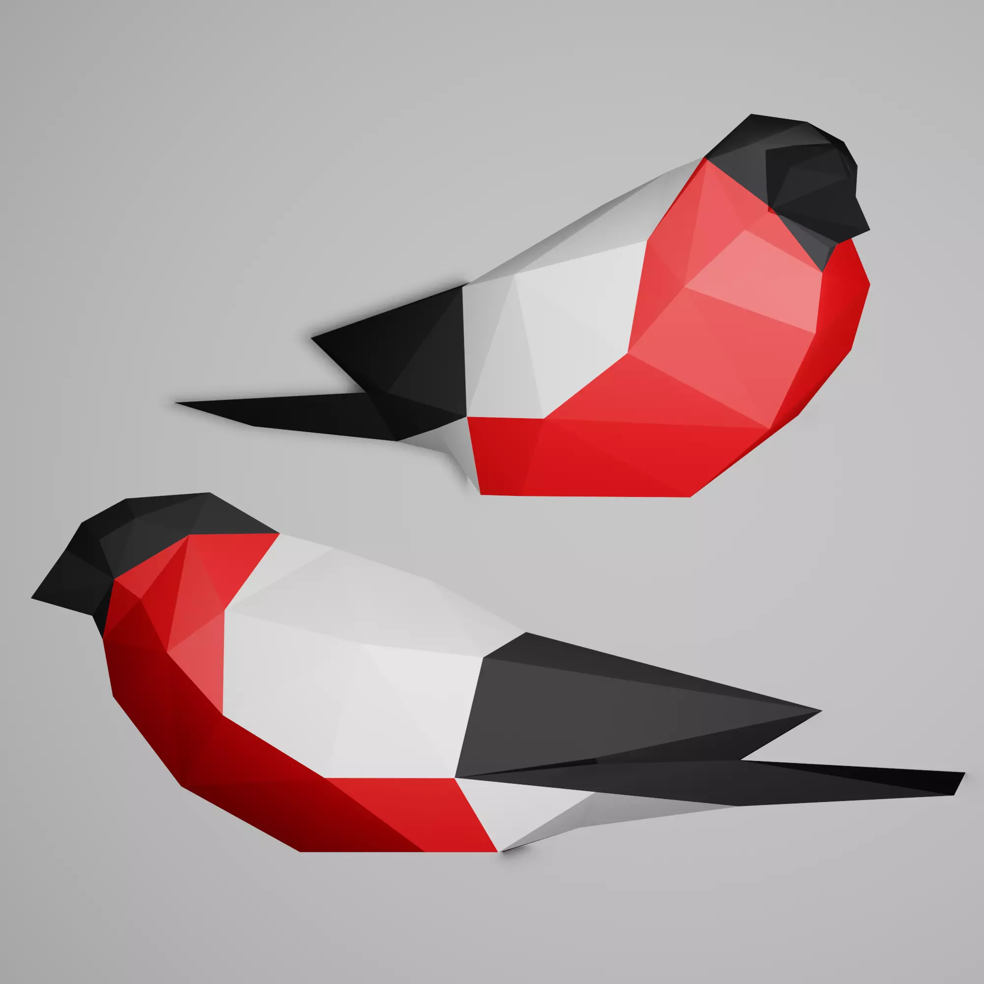 Low Poly Bird 3D model polygonal 3D model_0