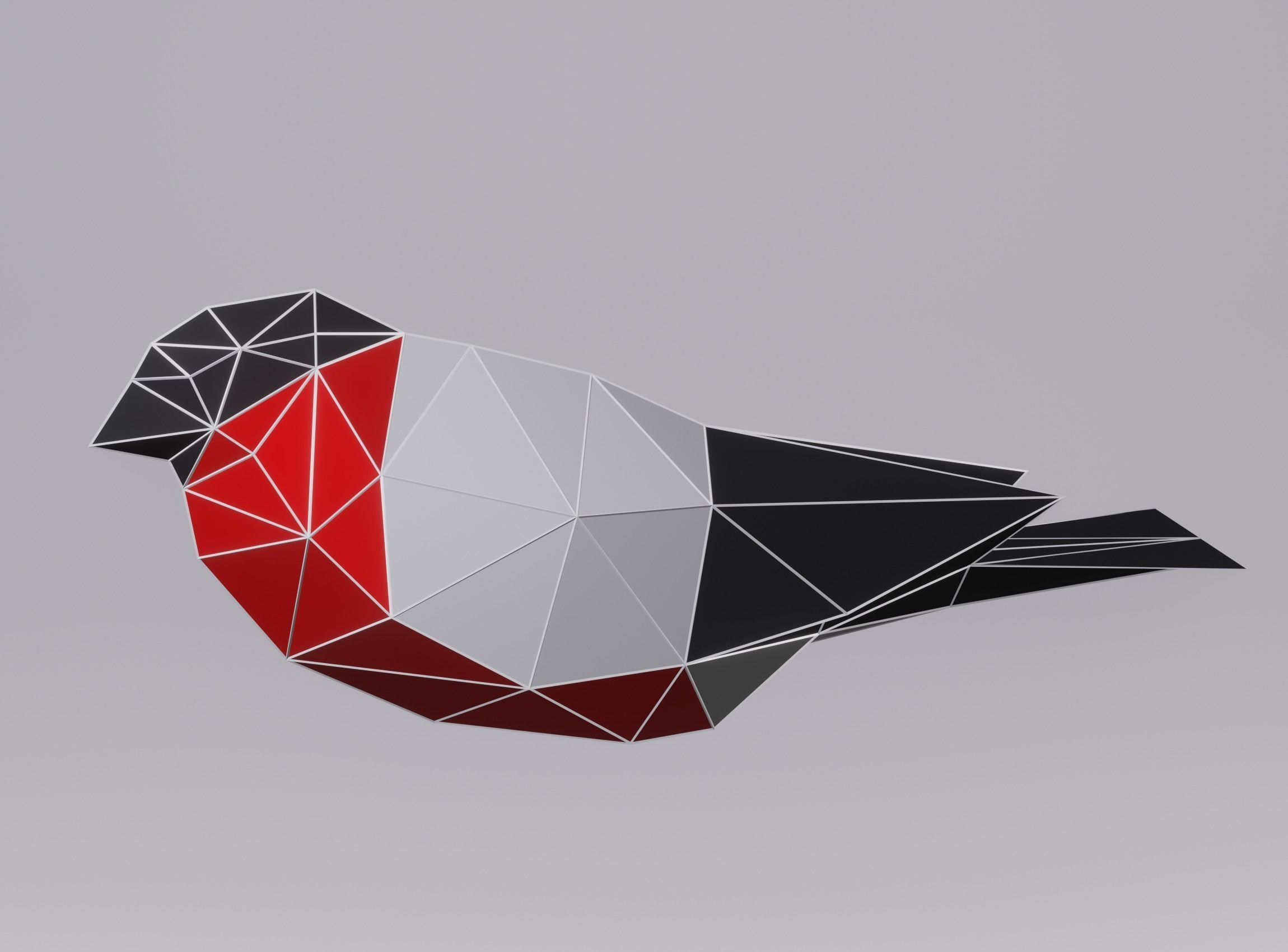 Low Poly Bird 3D model polygonal 3D model_4