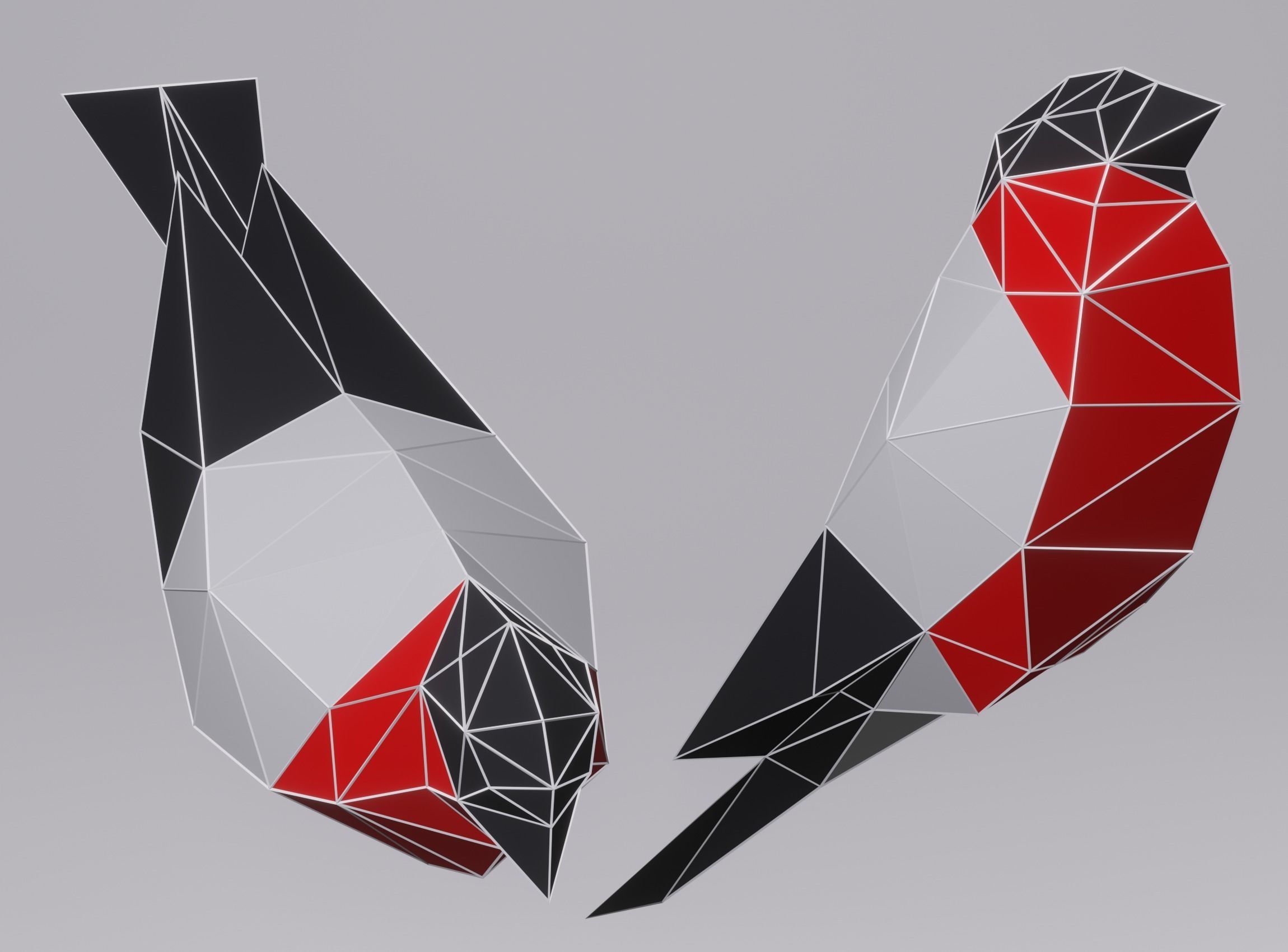 Low Poly Bird 3D model polygonal 3D model_6