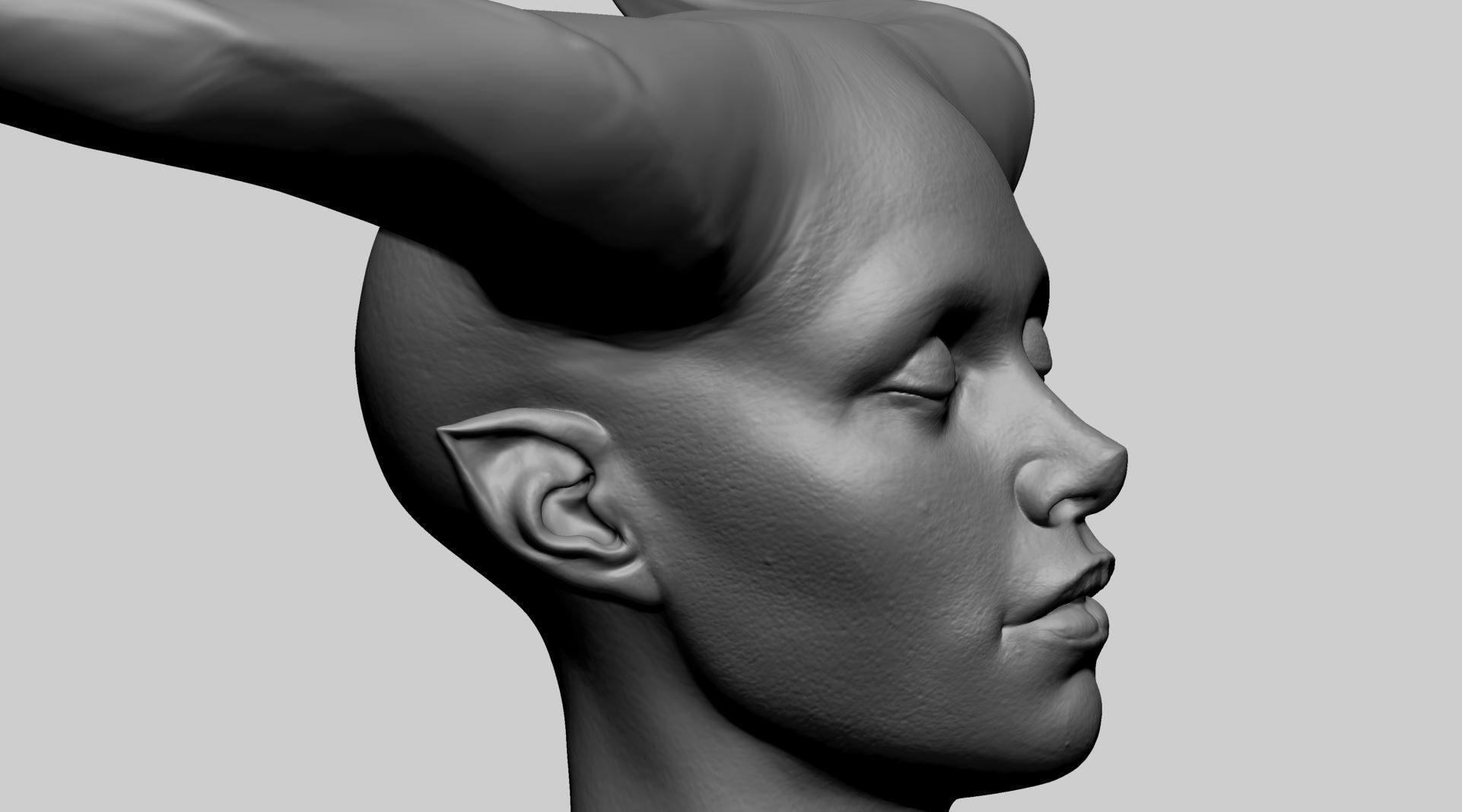 Fantasy Female Head M 3D model_8