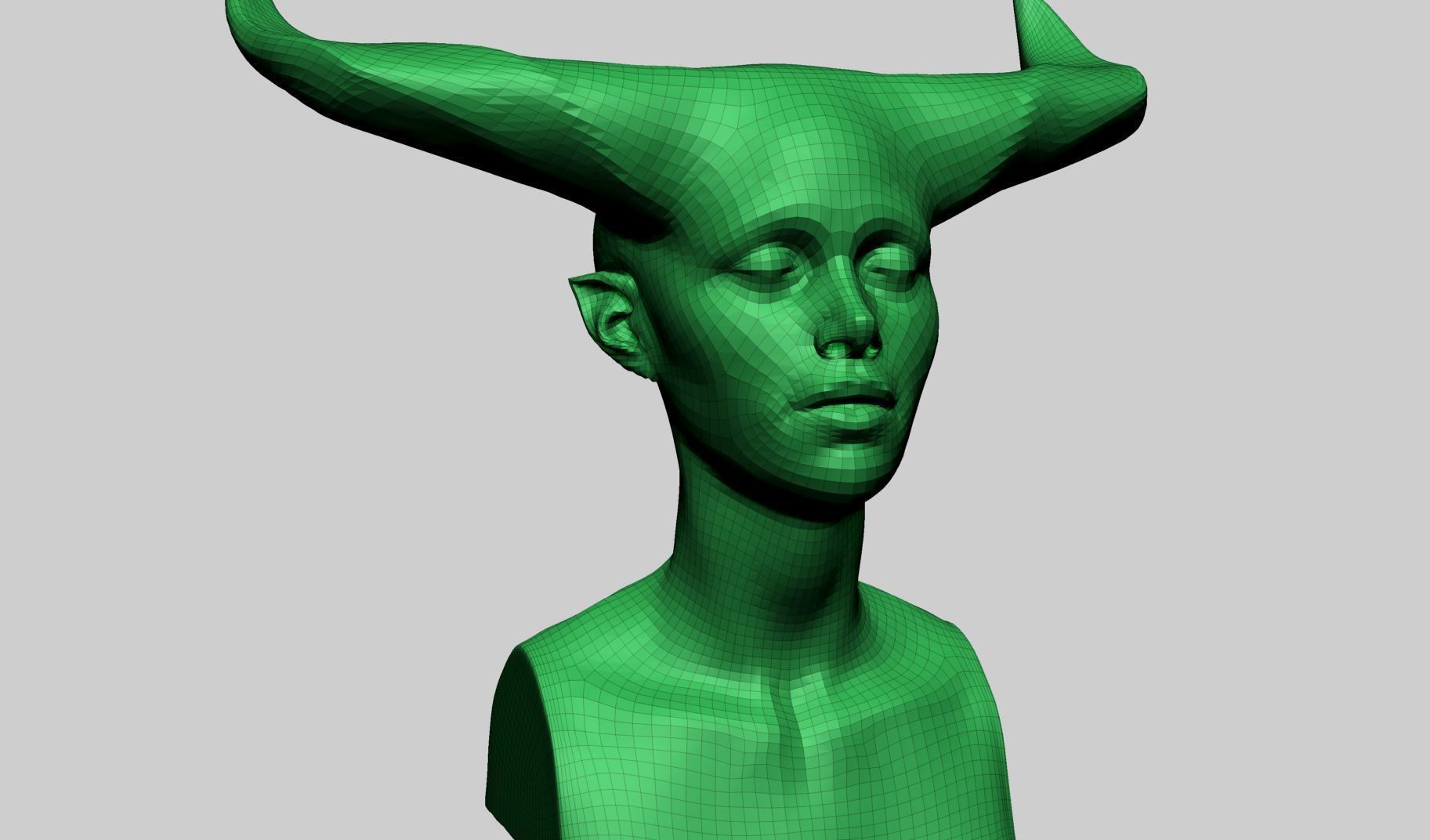 Fantasy Female Head M 3D model_12