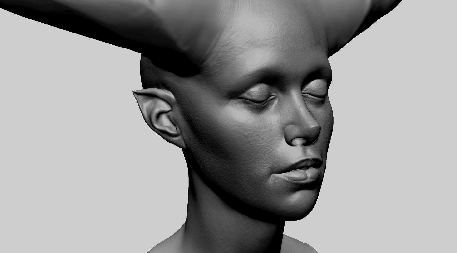 Fantasy Female Head M 3D model_7