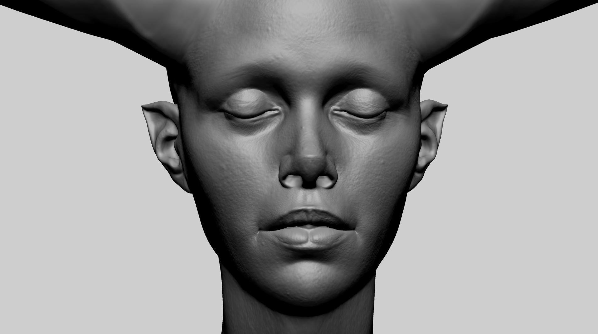 Fantasy Female Head M 3D model_9