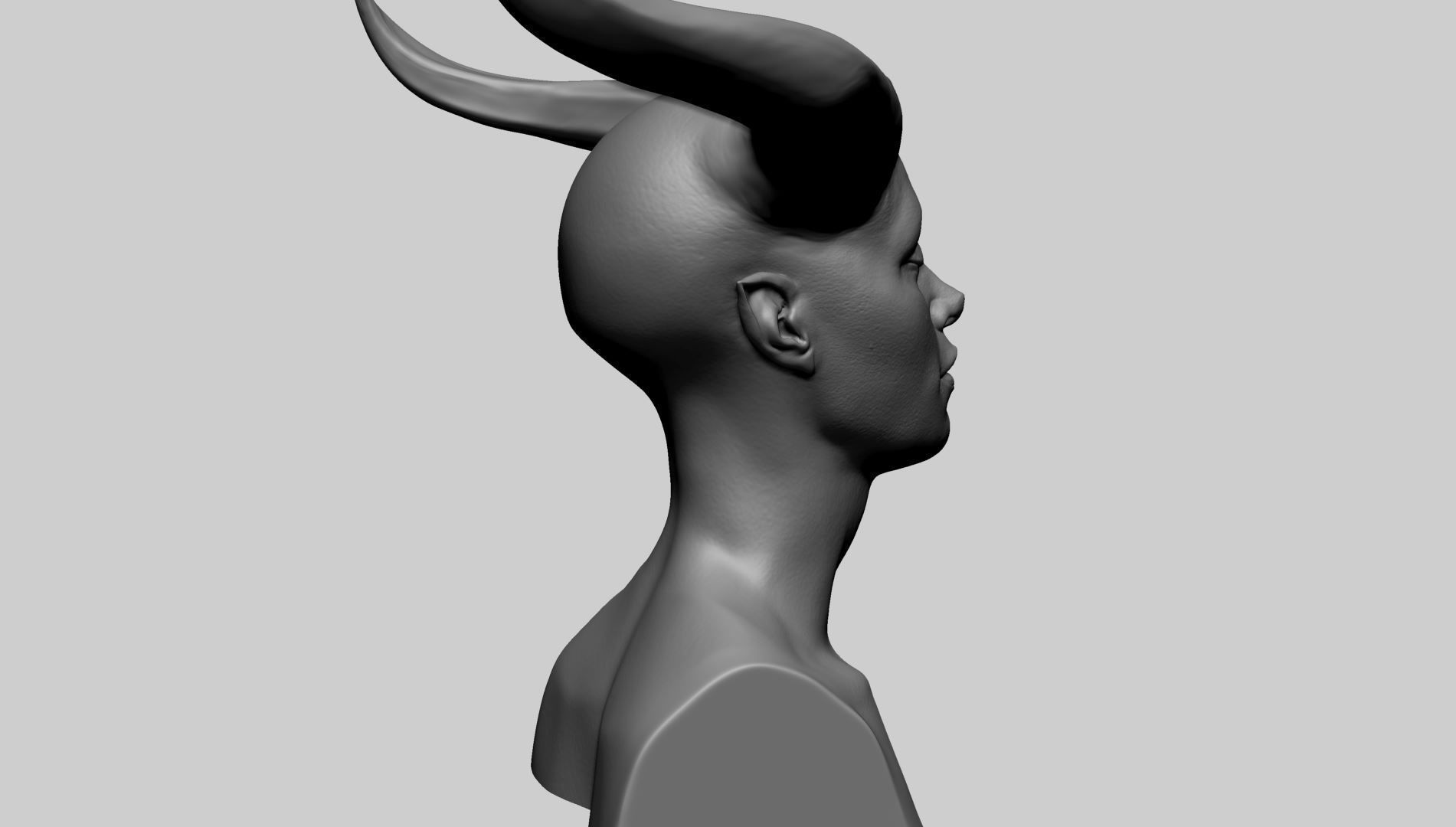 Fantasy Female Head M 3D model_2