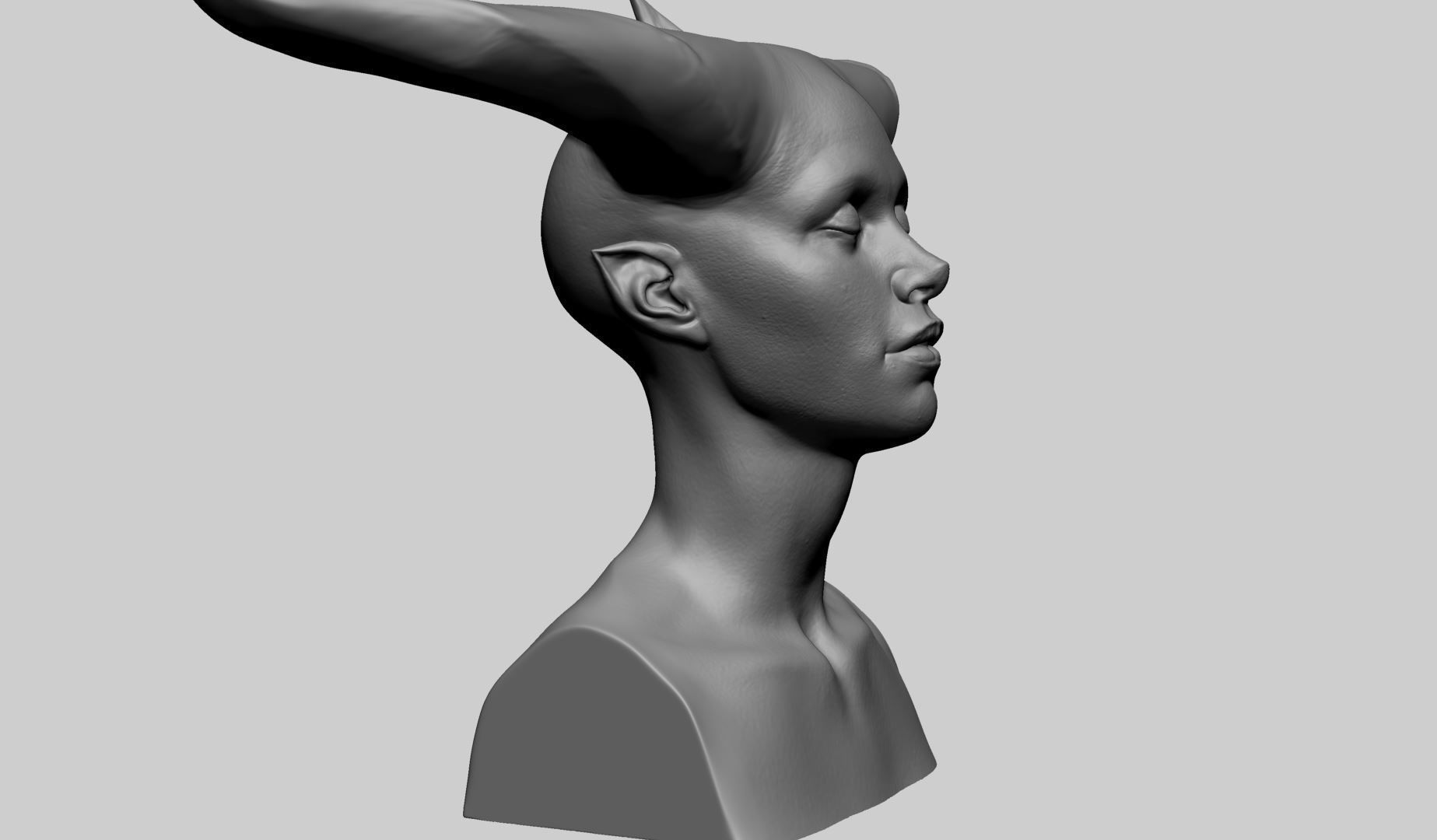 Fantasy Female Head M 3D model_1