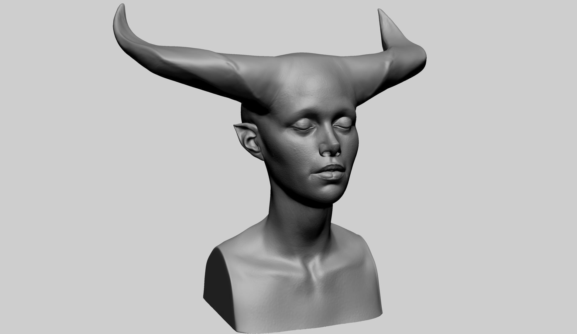 Fantasy Female Head M 3D model_6