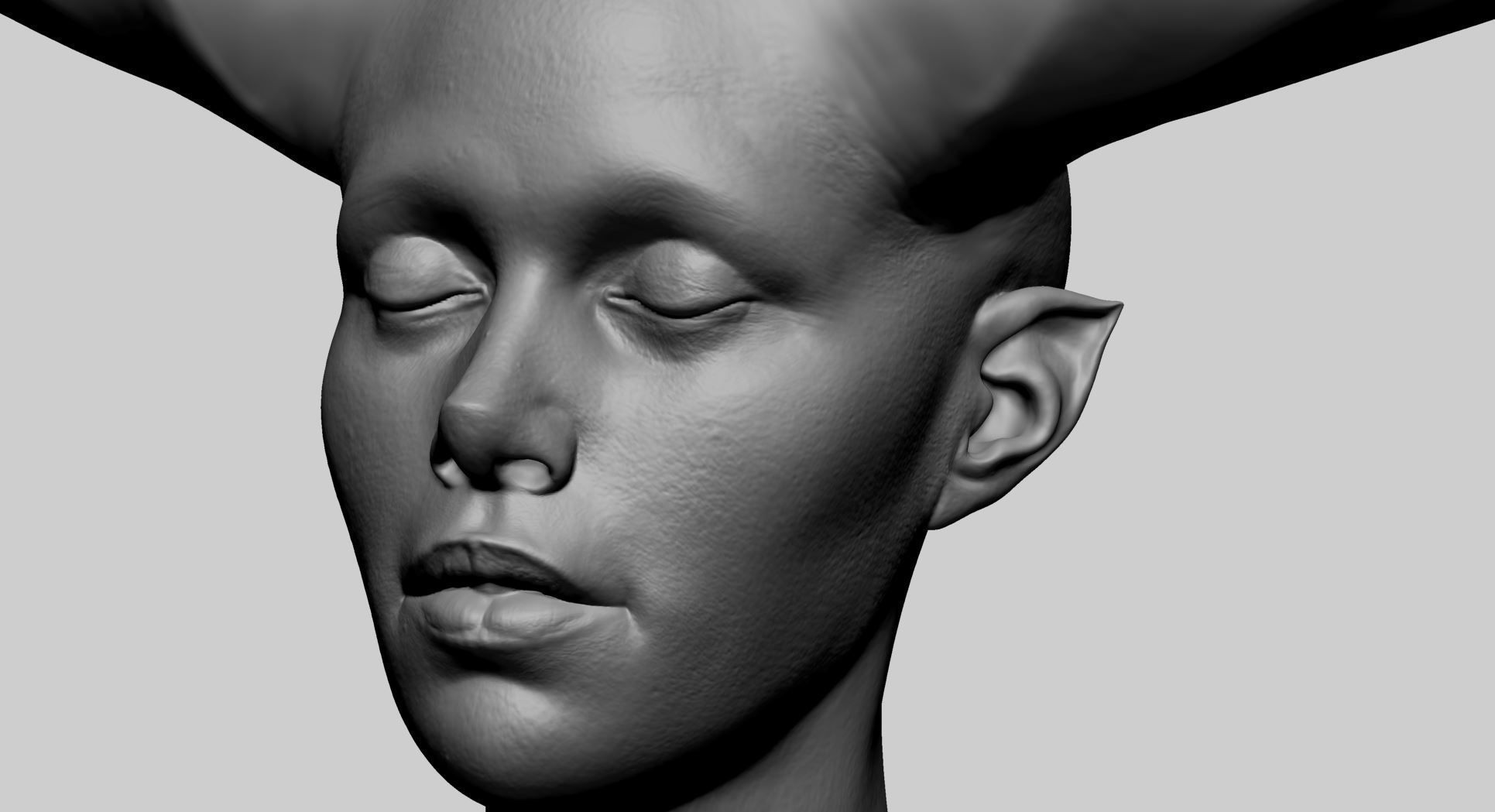 Fantasy Female Head M 3D model_10
