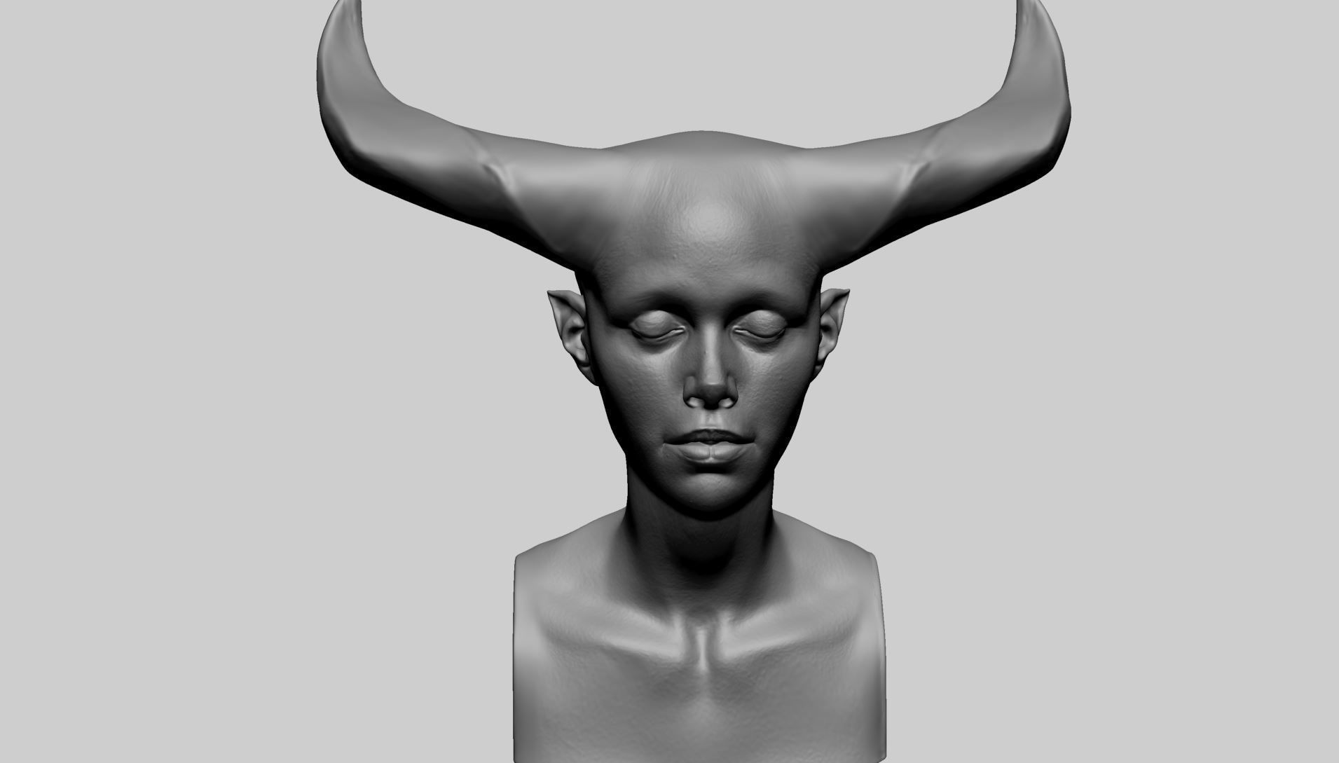 Fantasy Female Head M 3D model_5