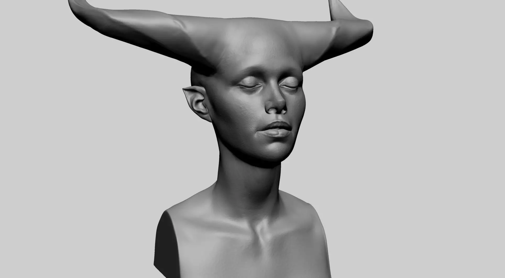 Fantasy Female Head M 3D model_0