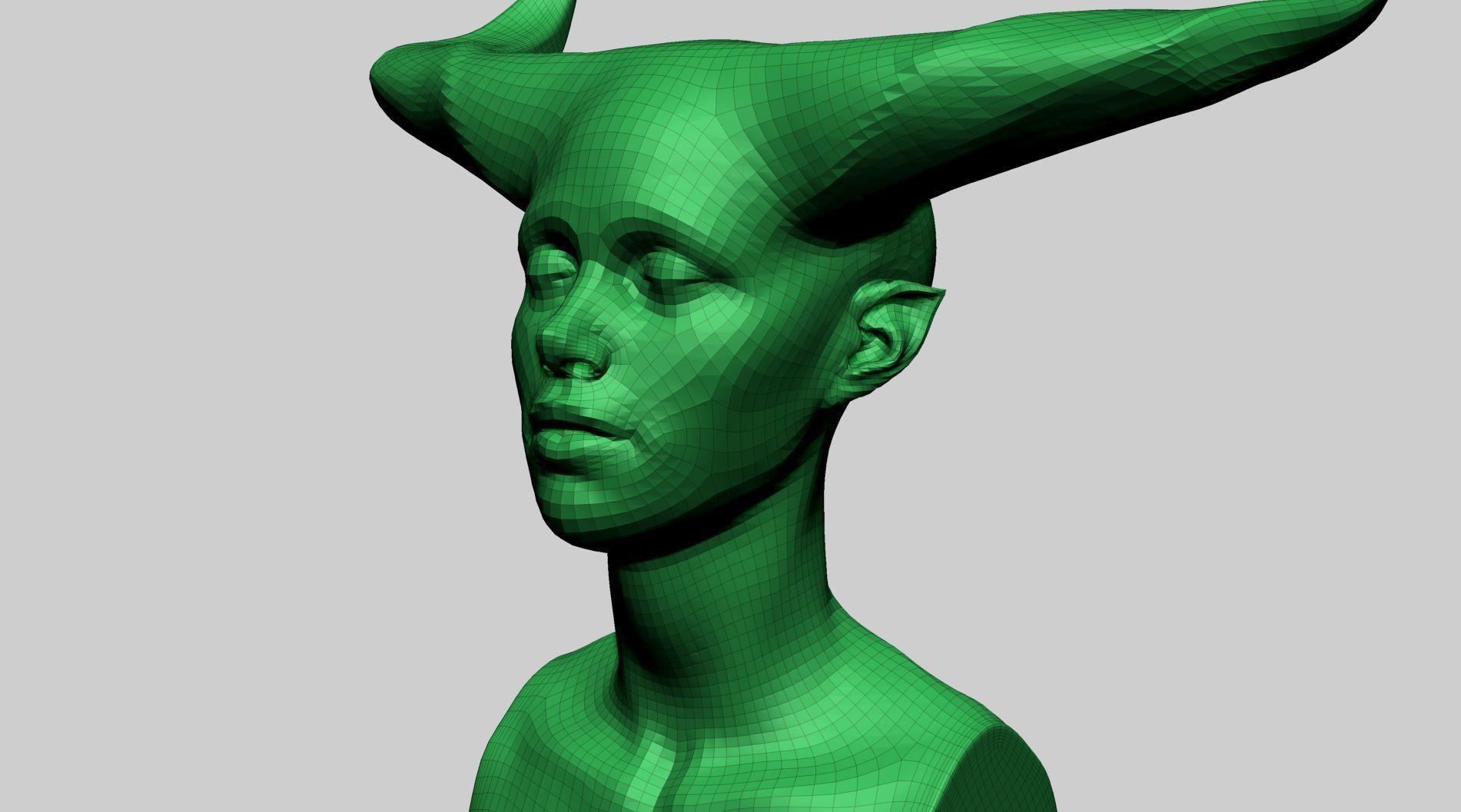 Fantasy Female Head M 3D model_14