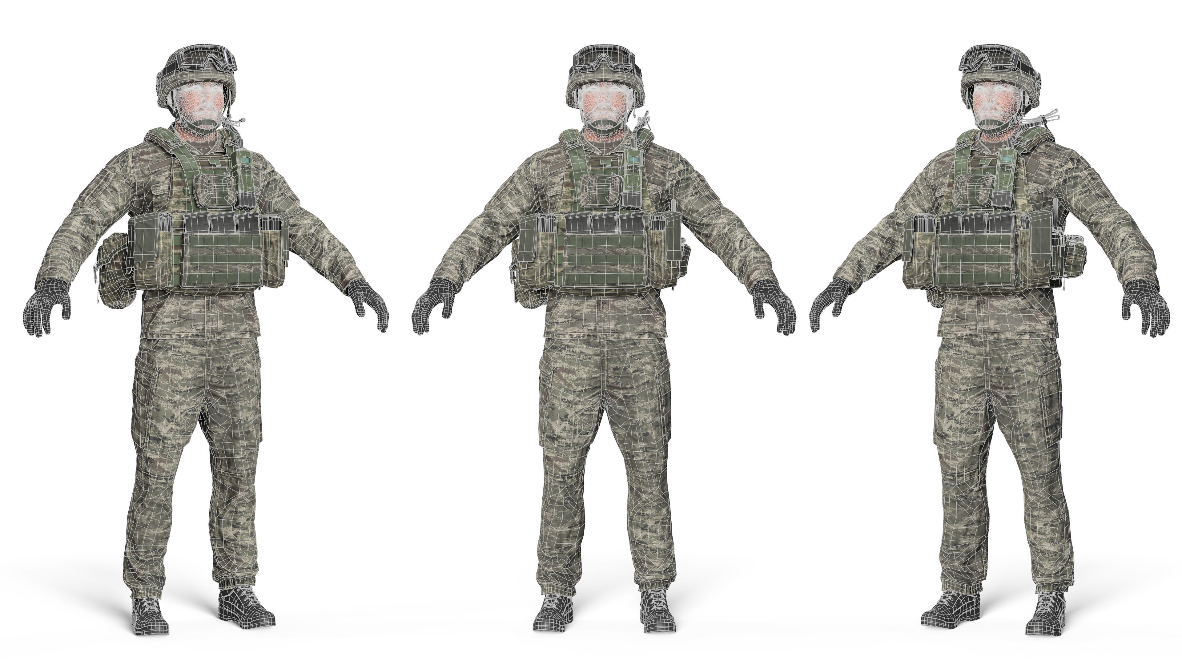 MILITARY Game Ready Croatian Soldier Character Low-poly 3D model_12