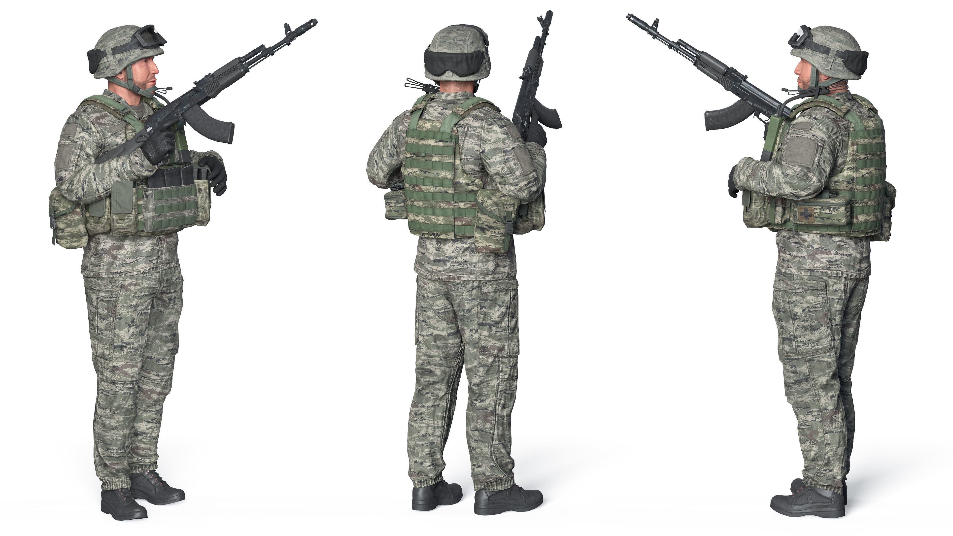 MILITARY Game Ready Croatian Soldier Character Low-poly 3D model_3