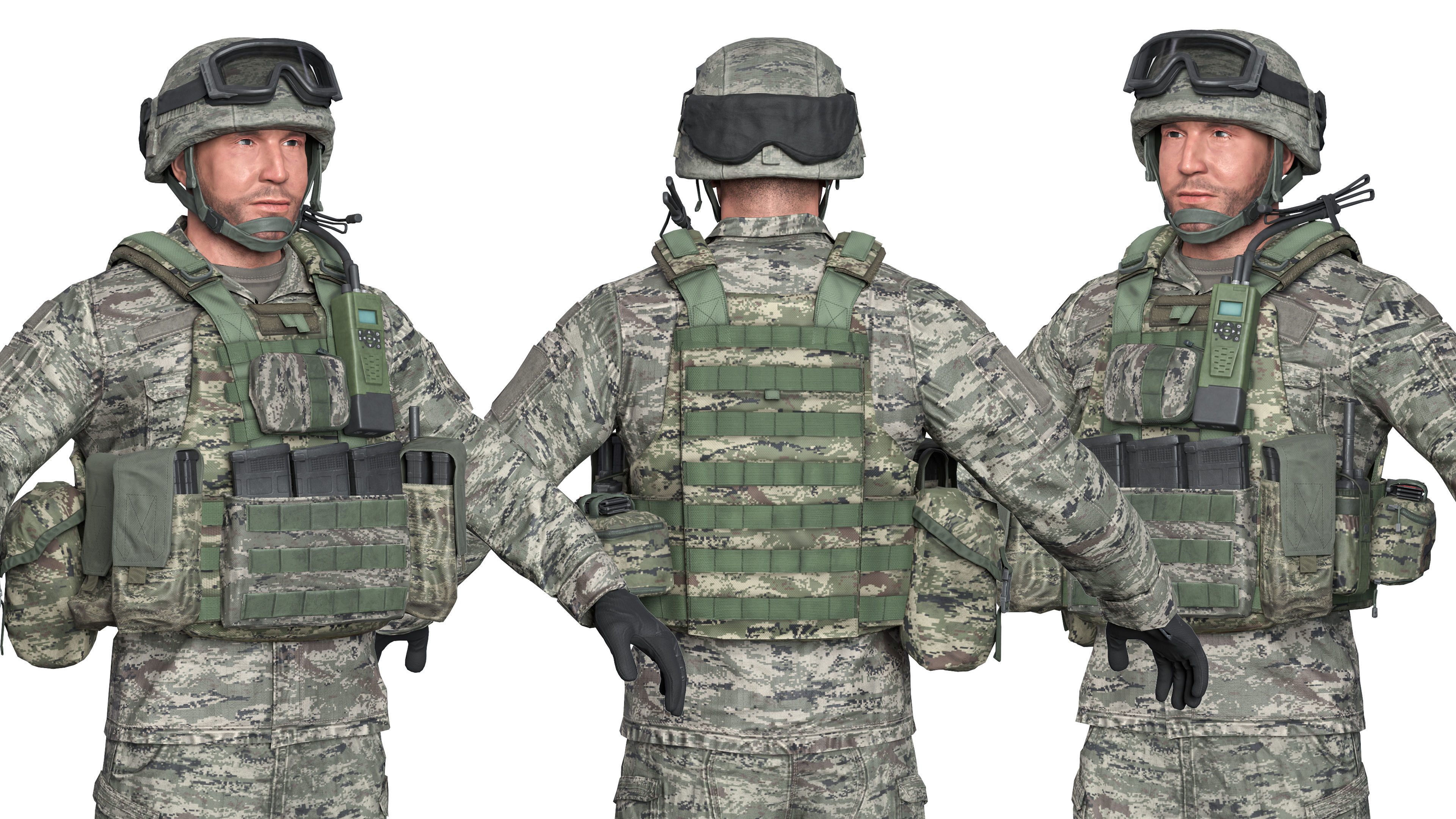 MILITARY Game Ready Croatian Soldier Character Low-poly 3D model_7