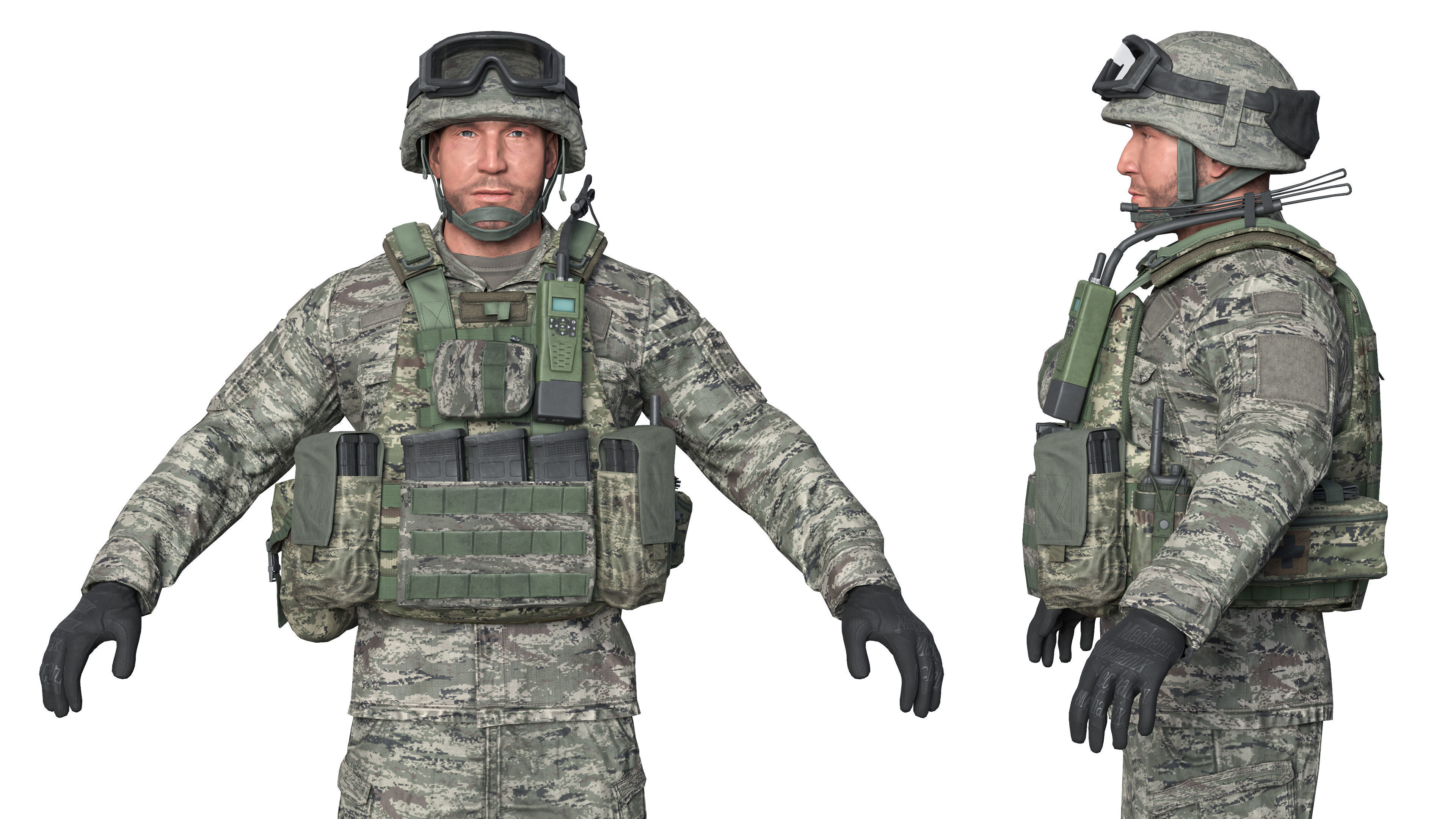 MILITARY Game Ready Croatian Soldier Character Low-poly 3D model_6