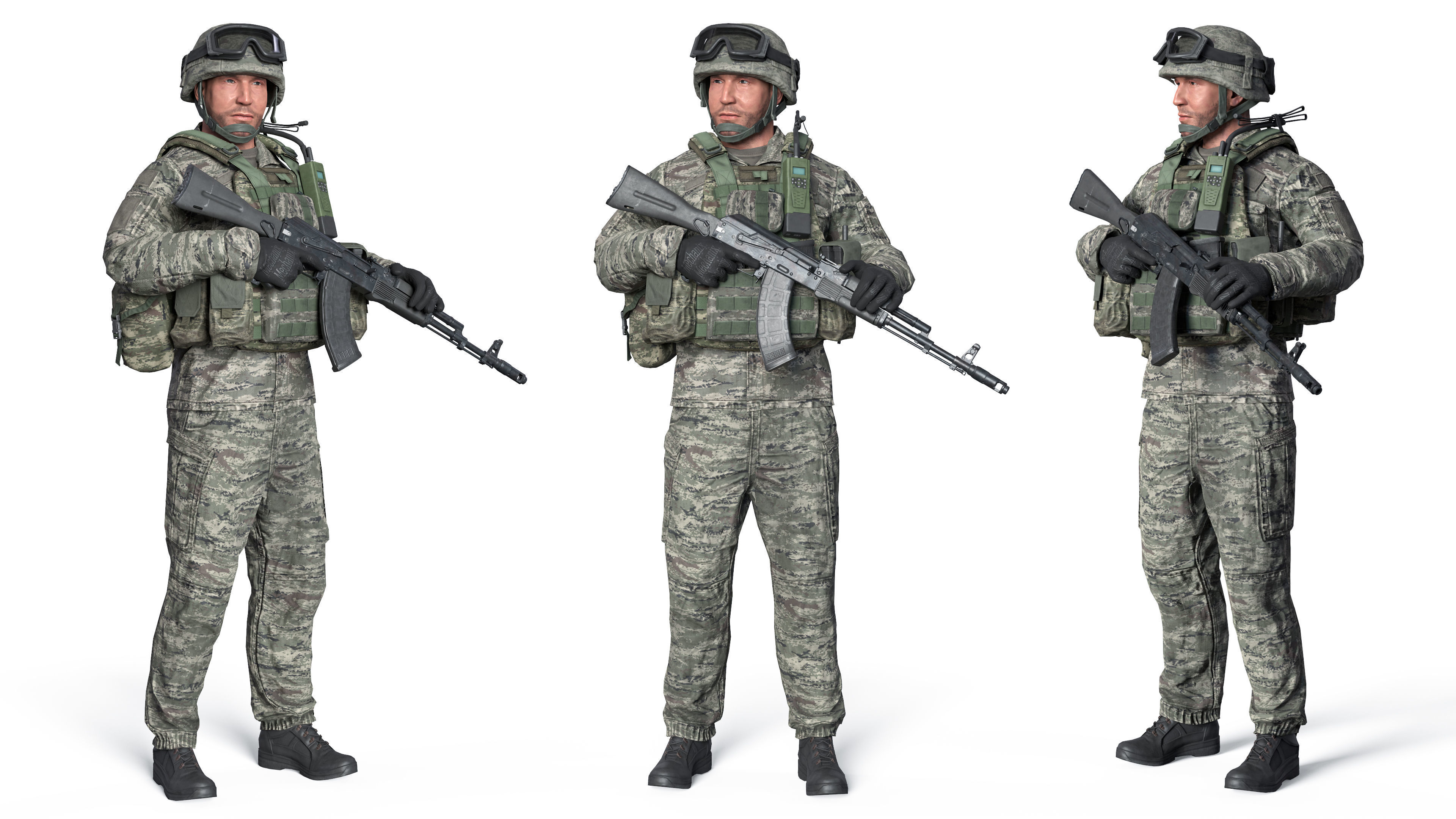 MILITARY Game Ready Croatian Soldier Character Low-poly 3D model_2