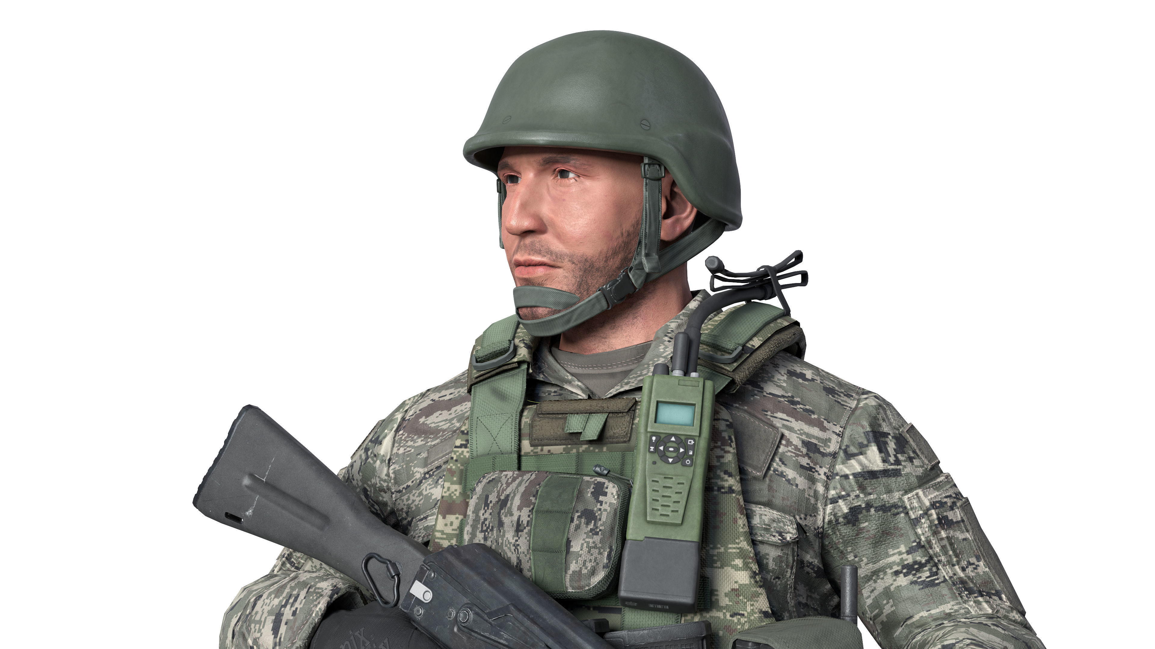 MILITARY Game Ready Croatian Soldier Character Low-poly 3D model_8