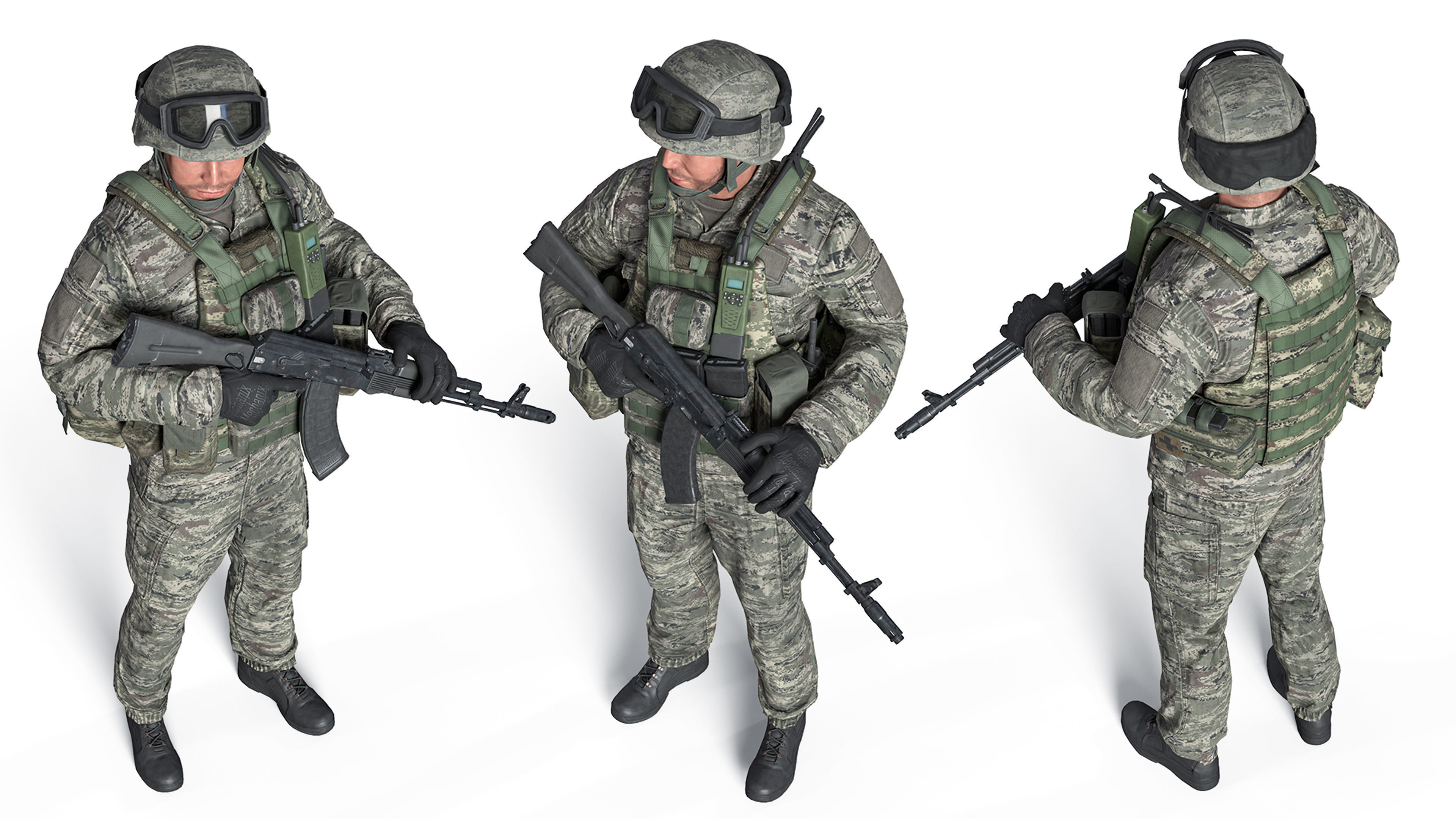 MILITARY Game Ready Croatian Soldier Character Low-poly 3D model_1