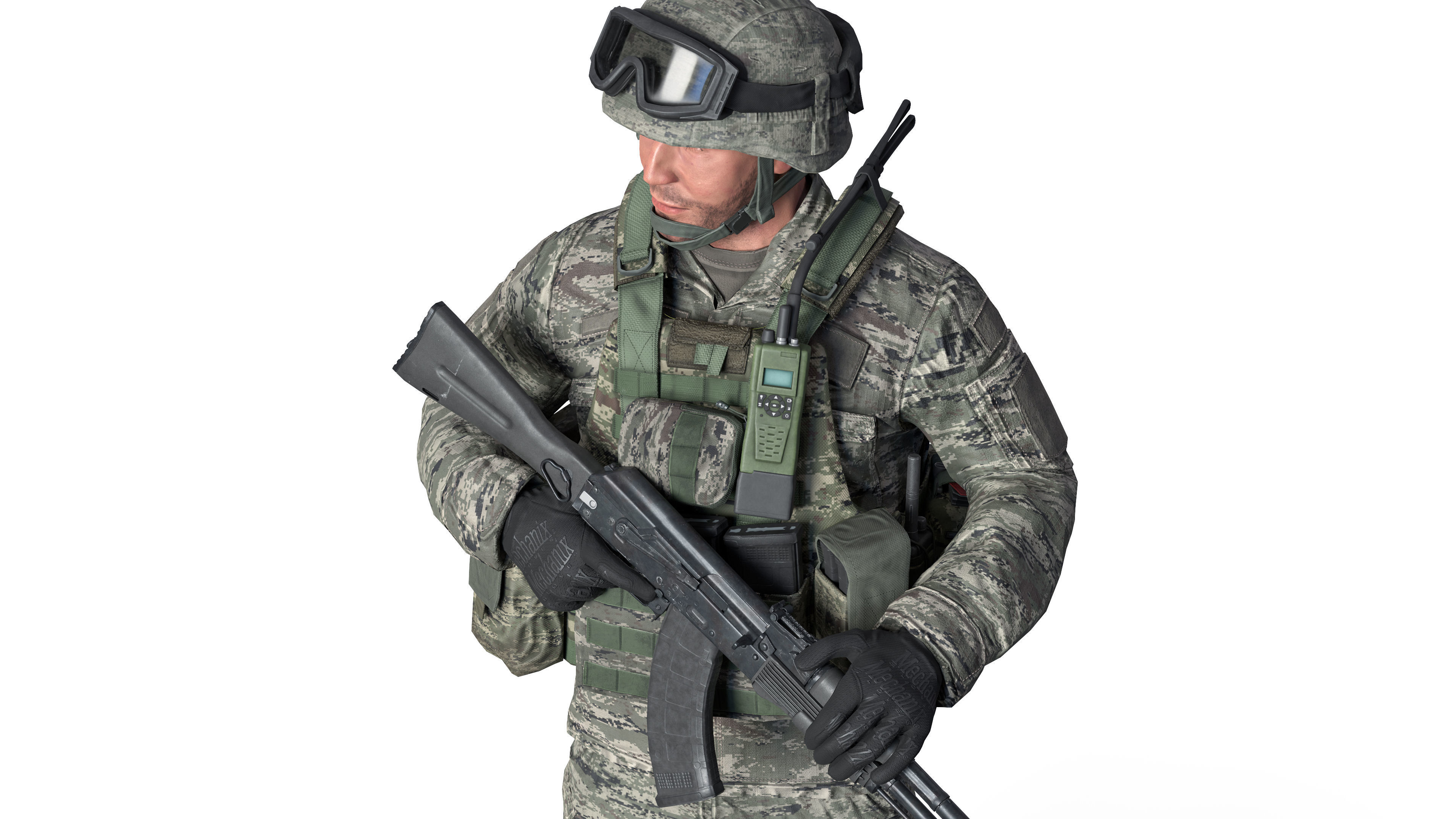 MILITARY Game Ready Croatian Soldier Character Low-poly 3D model_4