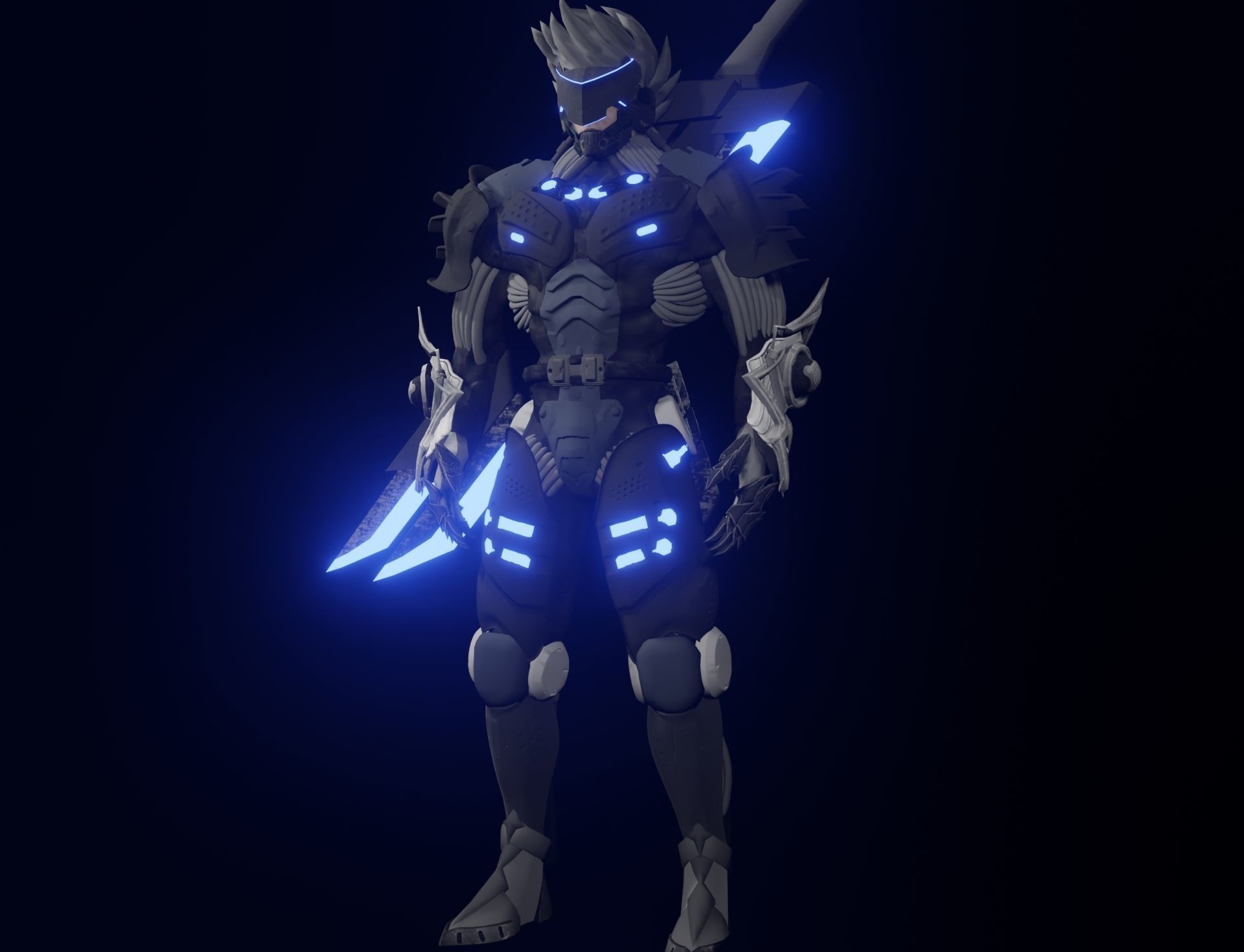 Kidama X man in armor with lights 3D model_1