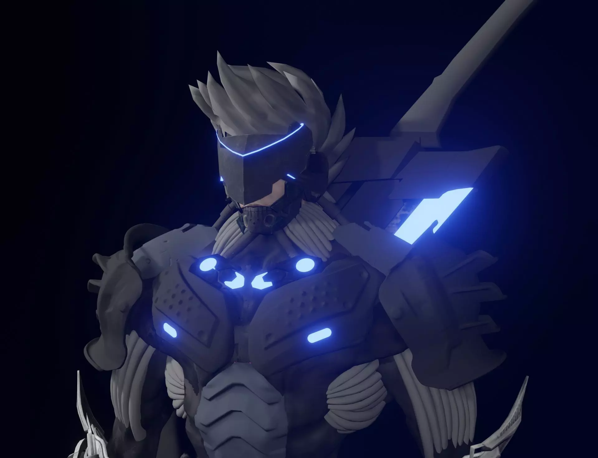 Kidama X man in armor with lights 3D model_0