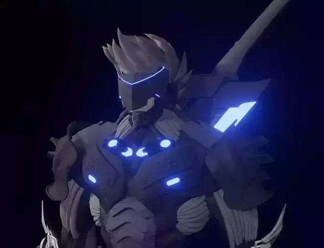 Kidama X man in armor with lights